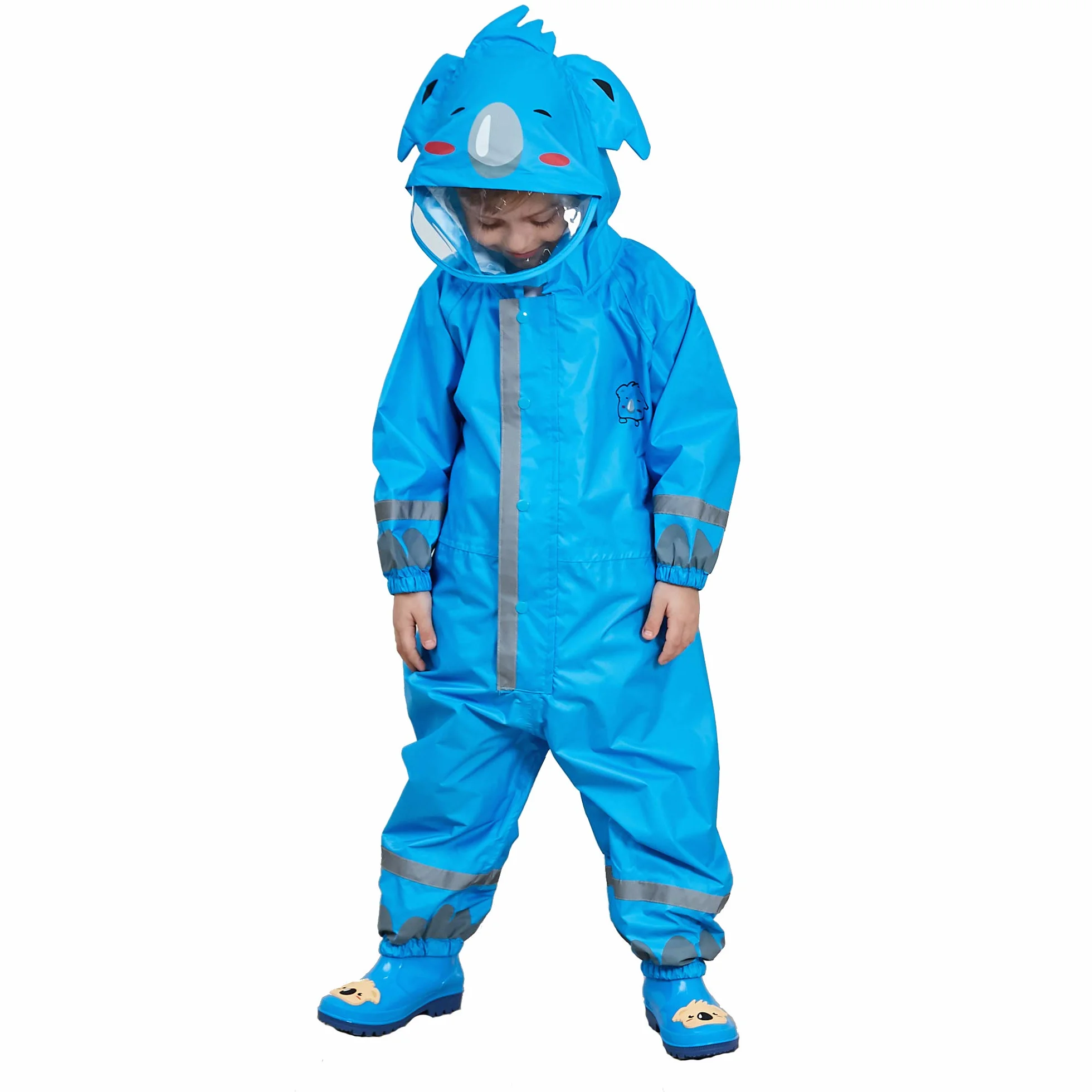 Impermeable Chaquetas Lluvia Capucha Niña Niño Chubasqueros Infantil Traje de Lluvia Mono Grande Poncho Escuela Running Reflectante Capa Unisexo Amarillo Azul Rosa Verde 3-10 años