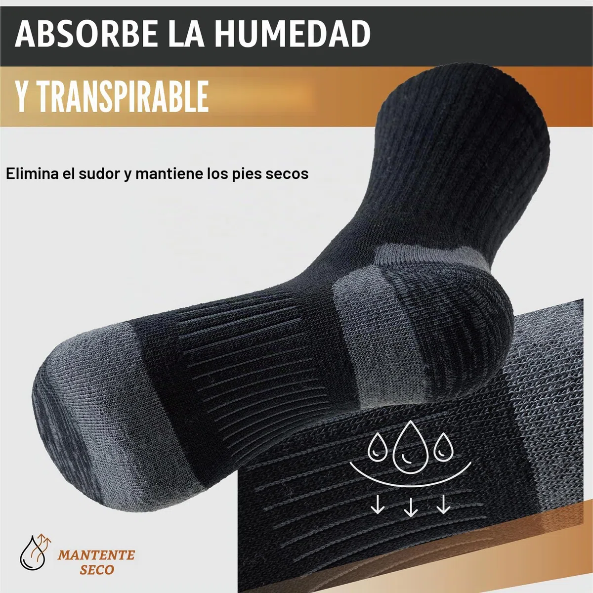 Niorasen Calcetines Lana de Merino Hombre Mujer，Calcetines Antiampollas Senderismo, Calcetines Termicos de Invierno para Trekking, Ciclismo, Trail Running, Camping, 3 Pares