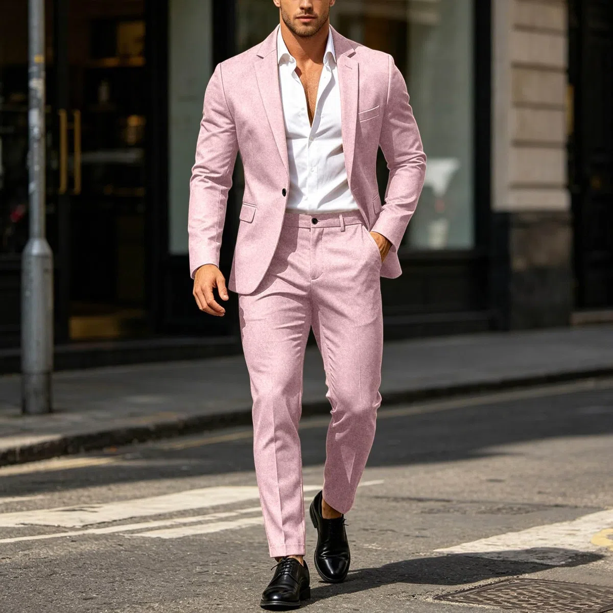 Pantalones de Vestir Ajustados de Dos Piezas para Negocios Formales, Bodas y Chaqueta de Esmoquin para Novio, de poliéster, fácil de Lavar y Secado rápido, Ideal para Actividades al Aire Libre
