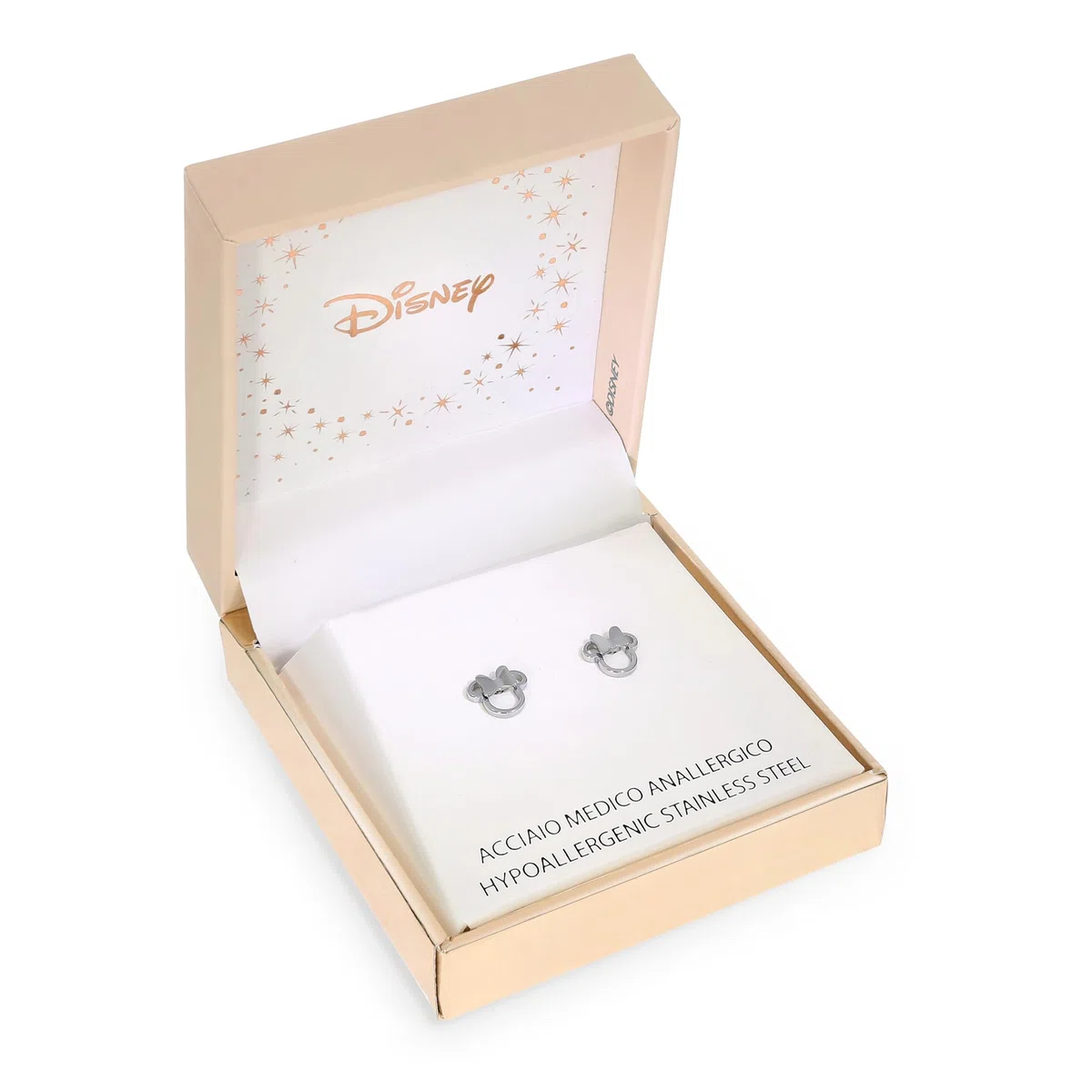 Disney Minnie Pendientes para niña de acero inoxidable, talla única, Joyas Disney