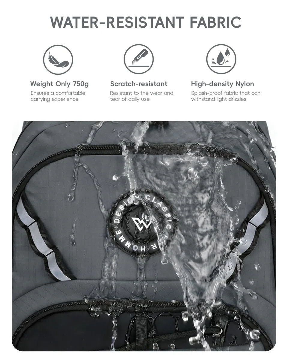 Amythe Mochila Instituto para Adolescentes, Mochilas Escolares para Juveniles 10 a 18 Años con Varios Compartimentos, Mochilas Grande Impermeable para Viagem & Escola, Gris