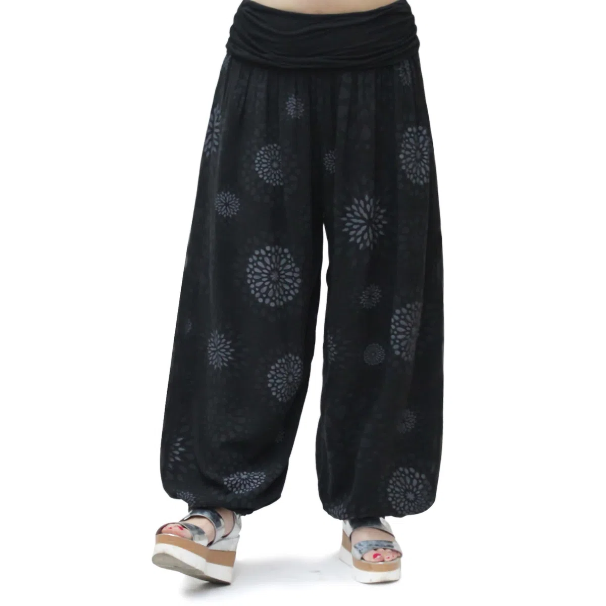 Glamexx24 Pantalón Harems para Mujer - Pantalón Aladino Ligero Hinchado, Saruel, Yoga, Bombacho, Informal de Verano