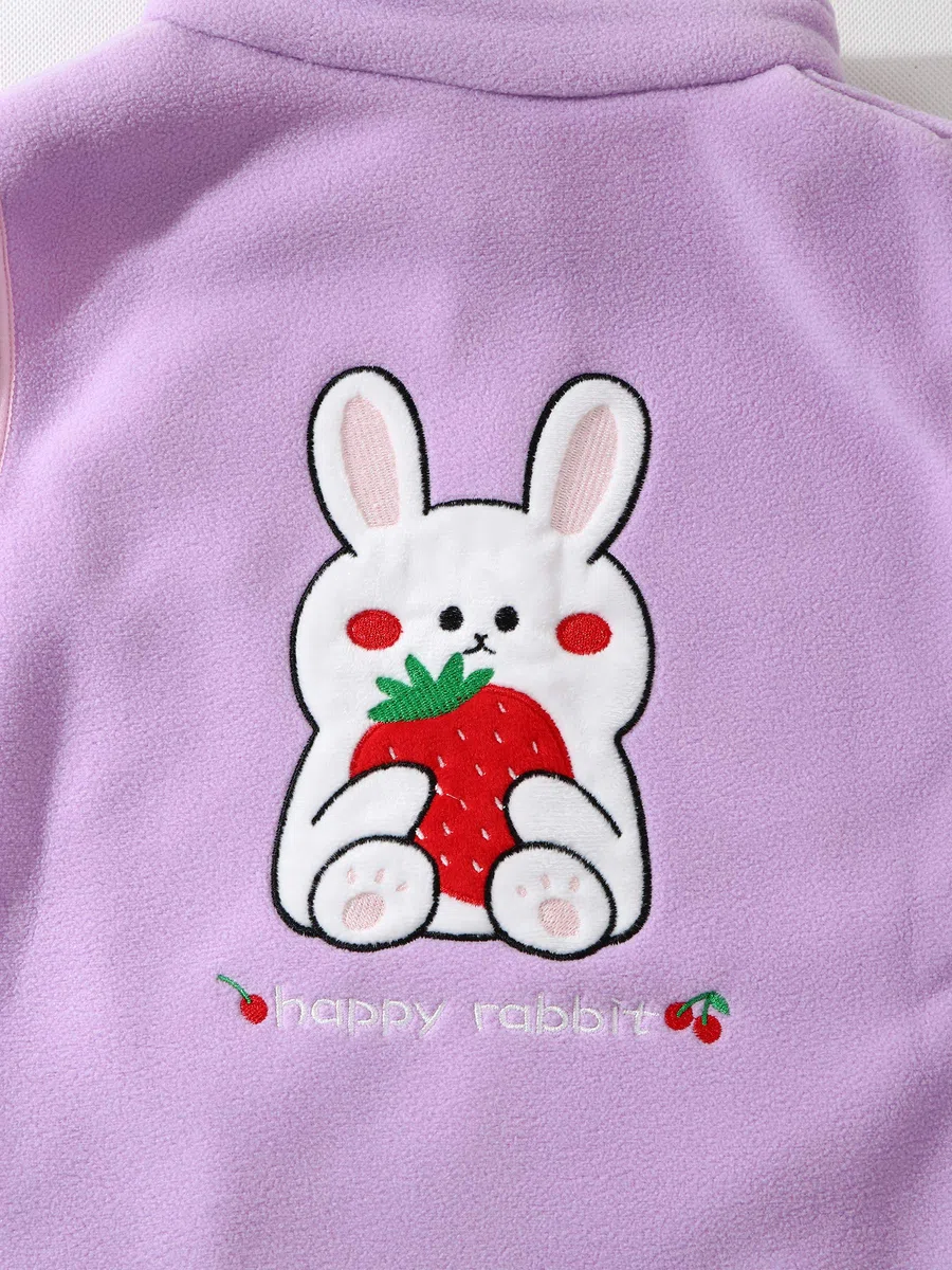 Chaleco de Forro Polar para Bebé Niño Pequeños Niño Niña Chaleco Polar con Cremallera y Cuello Alto Chaqueta Sin Mangas Patrón de Dibujos Animados Talla del Fabricante 80/86/92/98/104/110/116/122/134
