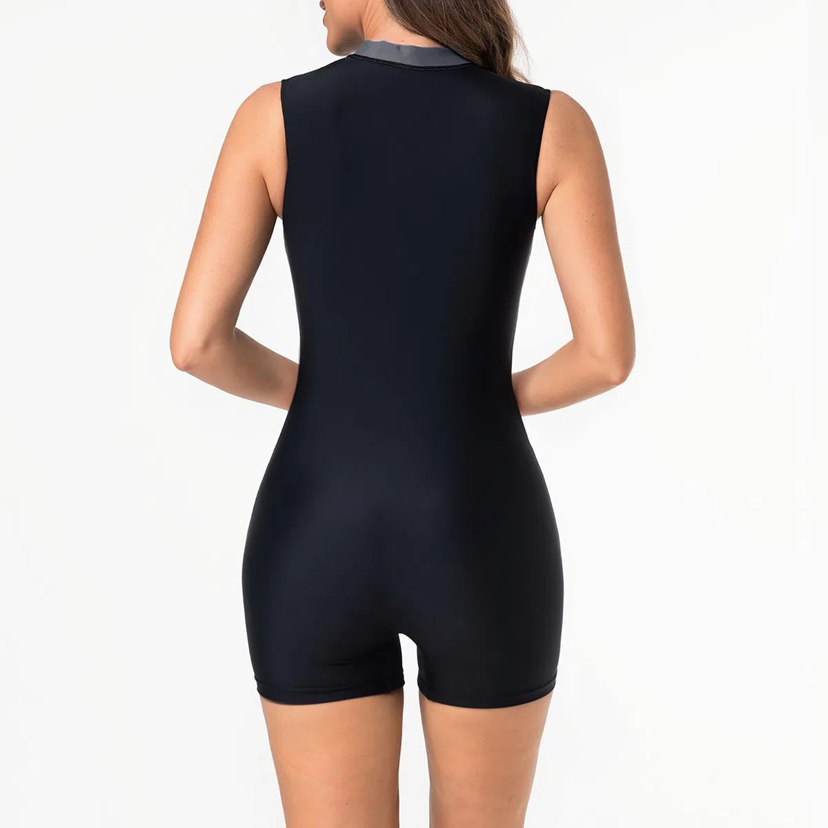 Generisch Bañador 48 Mujer 2025 Nuevo Traje de Baño con Protección Solar para Primavera y Verano con Cremallera Integrada, Traje de Baño de Surf Protección Solar Traje de Baño Mujer Colorido Azul