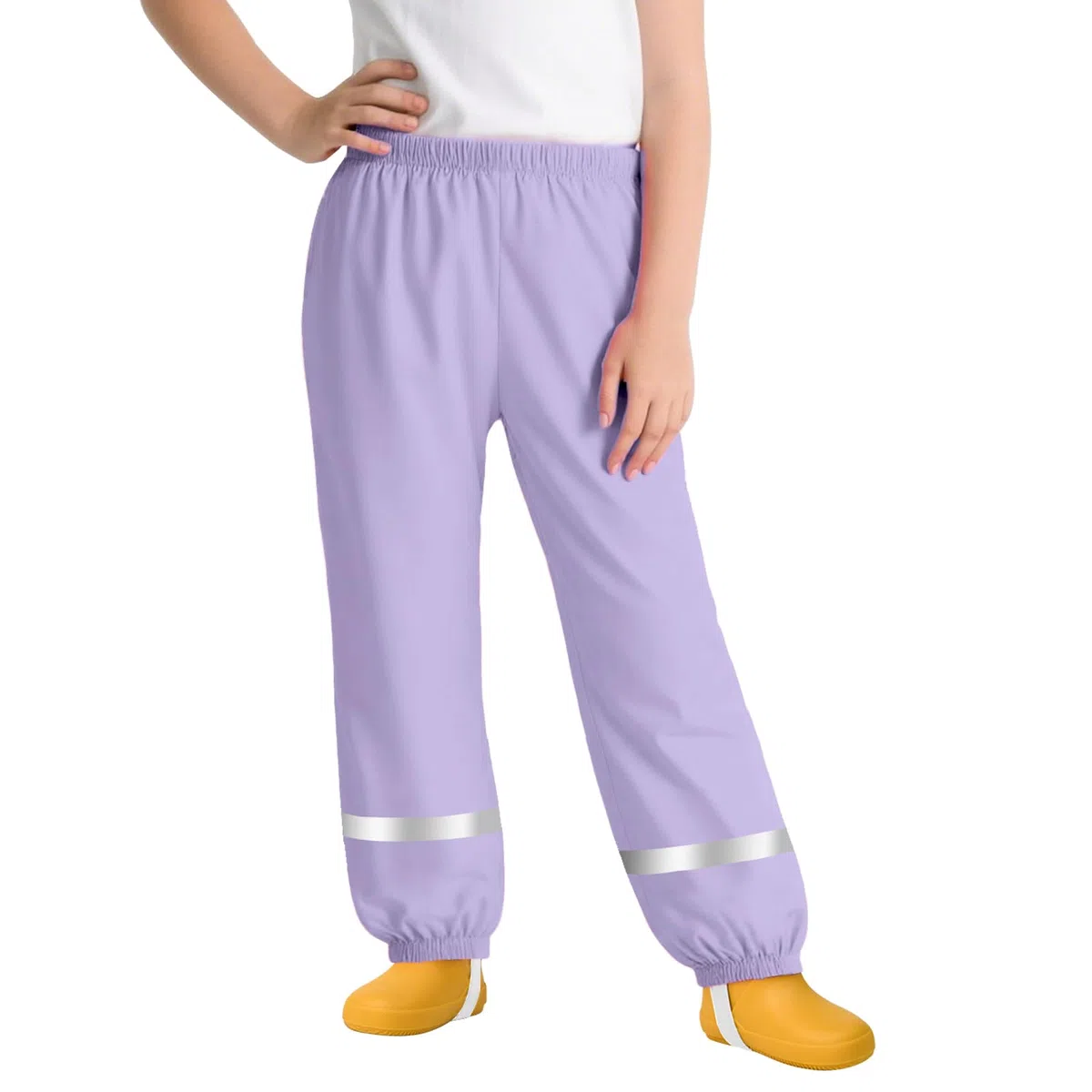 Pantalon Impermeable Niñas Niños Pantalones de Lluvia Ligeros Transpirables Pantalón Barro con Tiras Reflectantes sin Forro Peto de Lluvia Exterior Ciclismo Escuela para Infantil 1-10 años