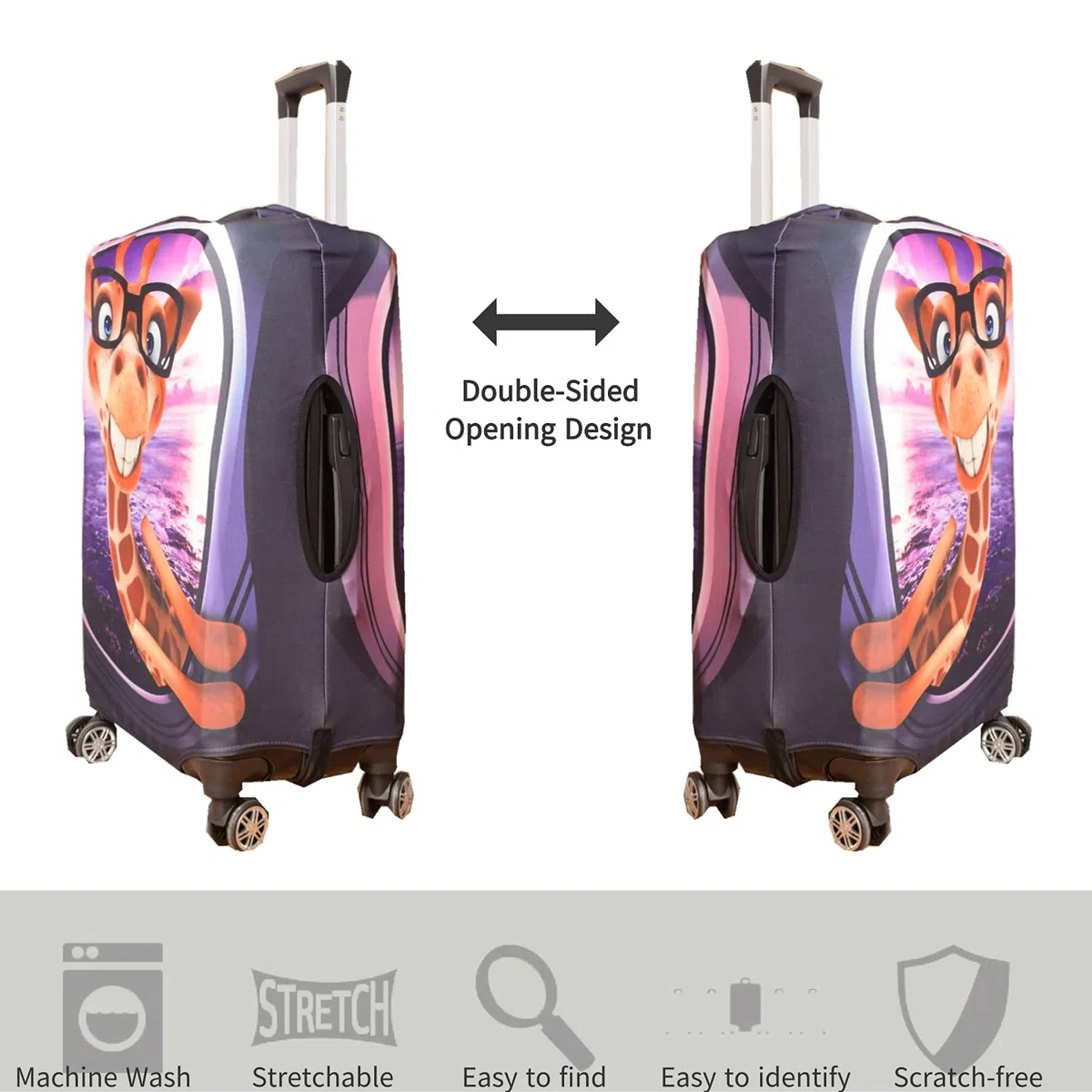 Cubierta de la Caja del Trolley del Protector de la Maleta del Viaje del diseño de la impresión 3D Manga 19 "-32"