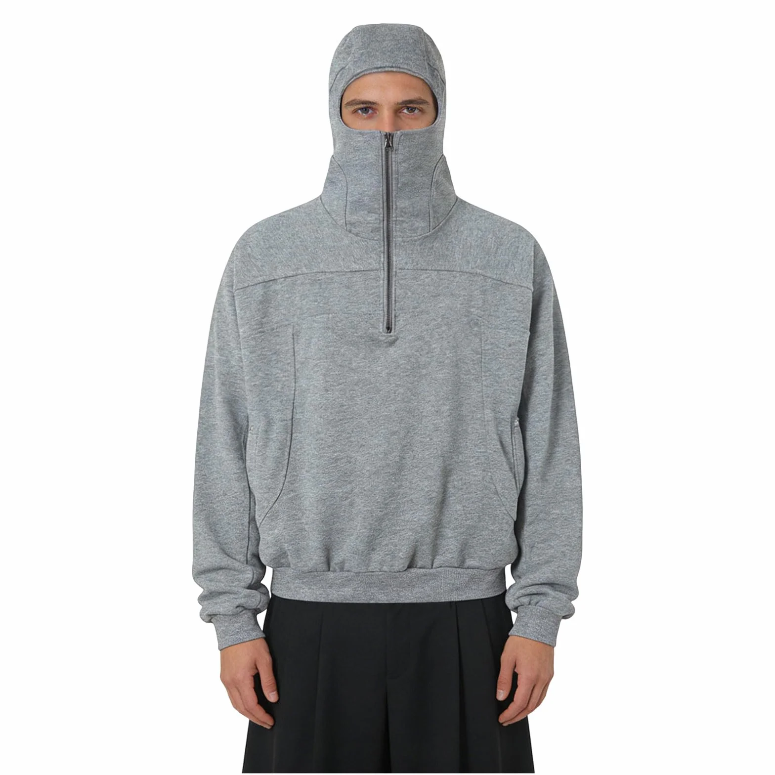 Sudadera para Hombre con Capucha Y Pasamontañas Sudaderas con Capucha Y Cremallera Forro Polar Cremallera Pasamontañas Sudadera Chaqueta De Manga Larga Abrigo De Entretiempo