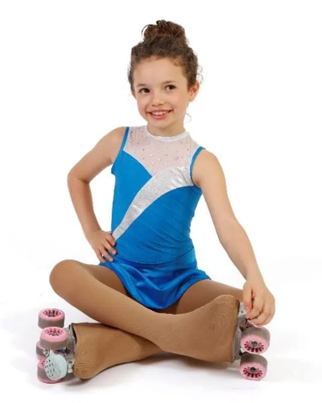 AQUILONE Medias Skating 100 Denier, Mallas Niñas Gimnasia Artística Patinaje, Calcetines Deportivos Microfibra 3D - Made in Italy