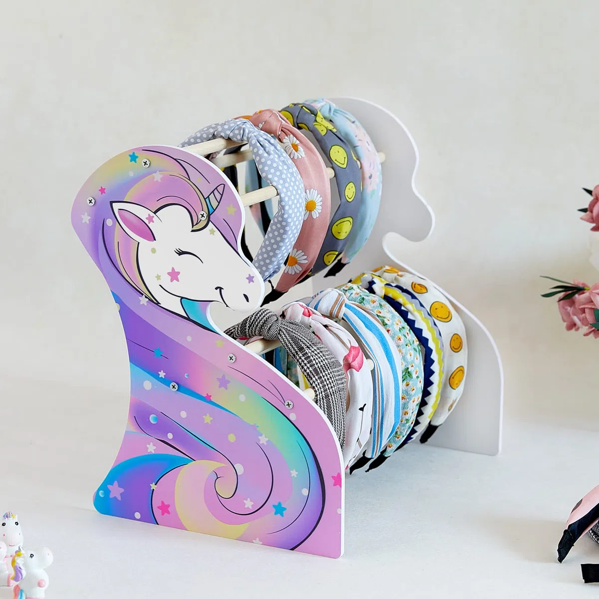 Basumee Escaparate Double Layer para Diadema - Soporte y Organizador de Aro para el Pelo para Niñas