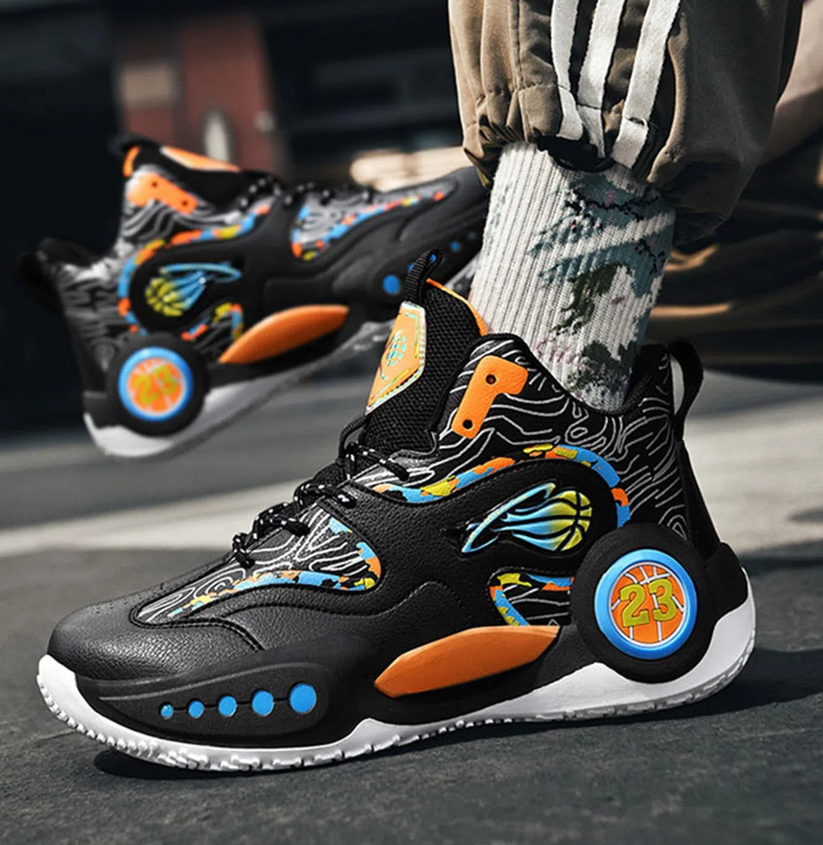 Zapatillas De Baloncesto Zapatillas Deportivas para Hombres Al Aire Libre Zapatillas De Entrenamiento Antideslizantes(35 EU, Q3)