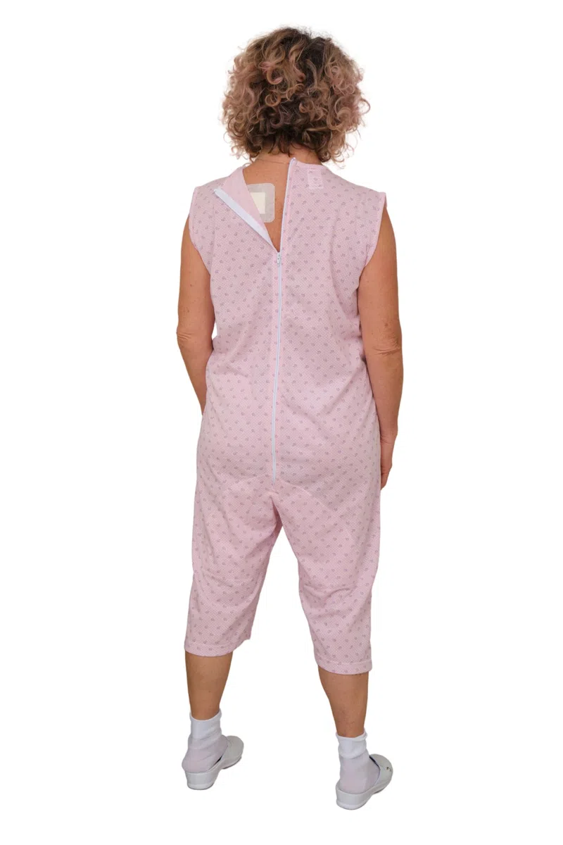 FERRUCCI COMFORT Pijama sanitario sin mangas de verano con pantalón corto – 9008/7 – Apto para personas mayores – Fabricado en Italia