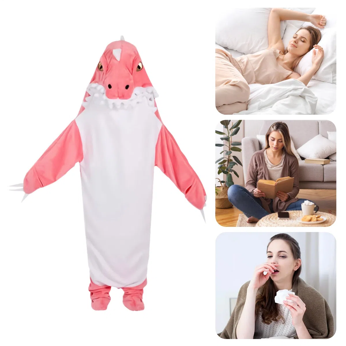 Dinosaurios Onesia Para Adultos,Lindo, Franela y Consciente,Manta Animal Dinosaurio con Capucha - Para Halloween Fiesta De Navidad Desfile Mujeres Novio Novia Esposa