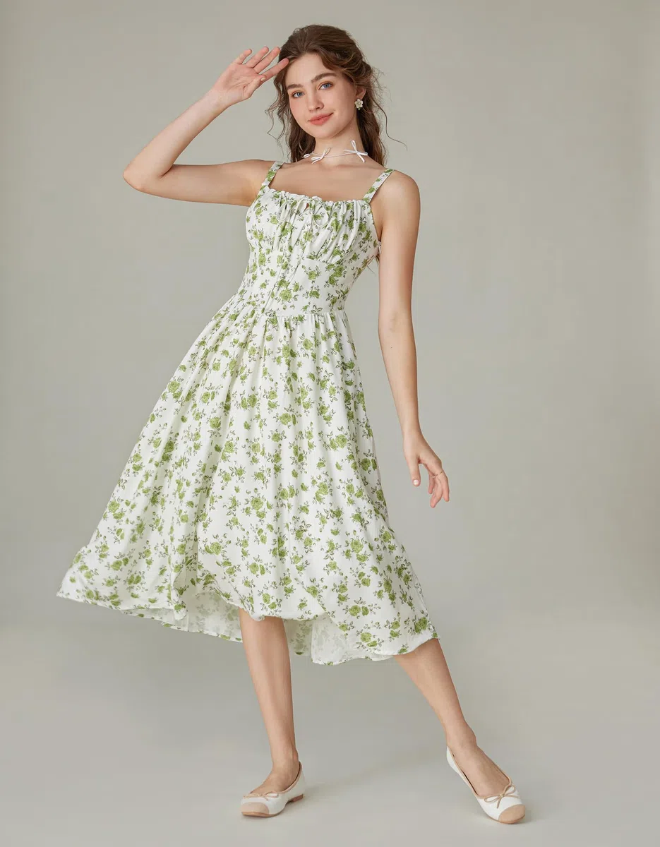 SCARLET DARKNESS Vestido para mujer victoriano de floral y