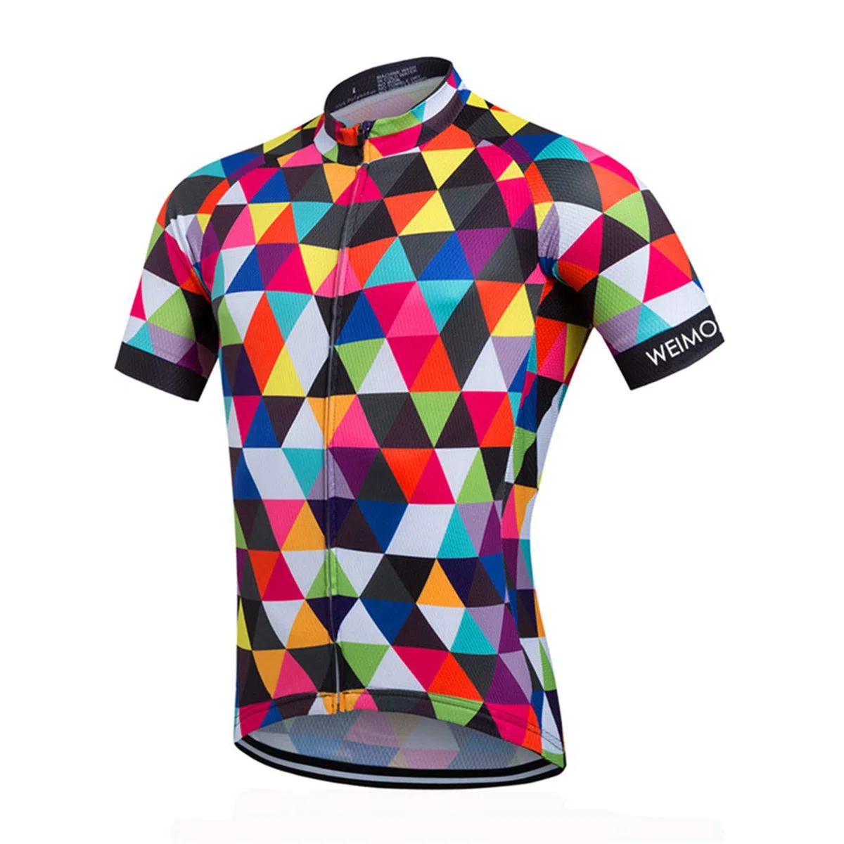 weimostar Grid - Camiseta de ciclismo de manga corta para hombre con 3 bolsillos reflectantes