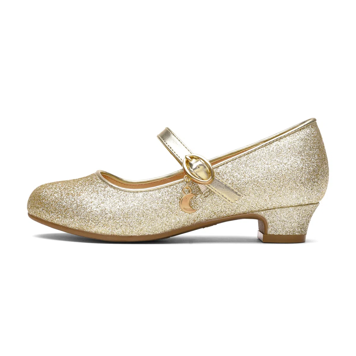 DREAM PAIRS Kids Bailarinas Niña Zapatos de Vestir de Tacón Cómodos para Fiesta Ballet Flats Chicas Princesa Brillante KFL219,Size 30,Oro,KFL219