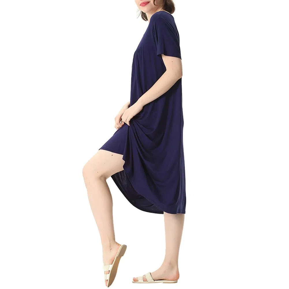 amropi Mujer Camisón Vestidos Ropa de salón Suave Hogar Camiseta Cucharón Cuello Suelta Ropa de Dormir