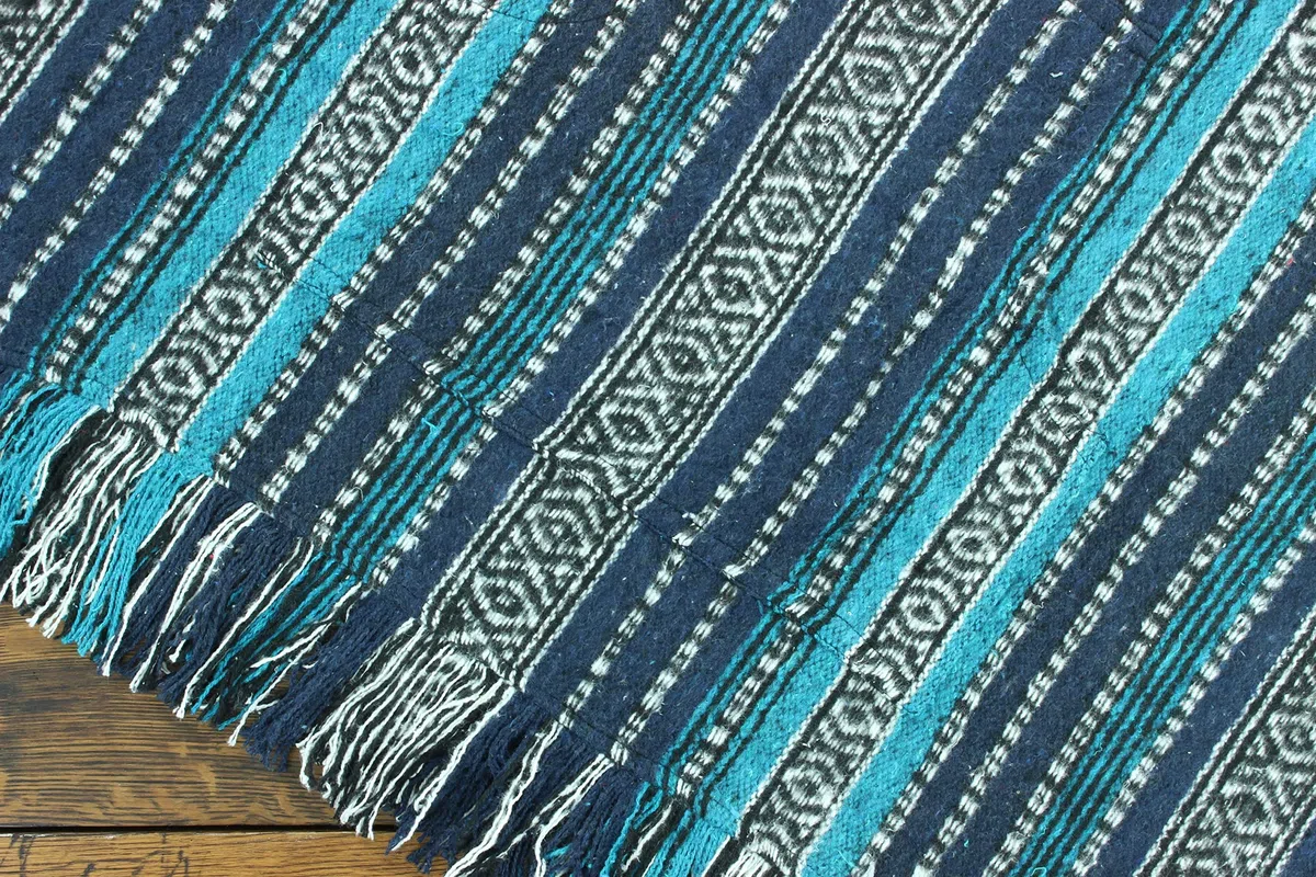 LOUDelephant - Poncho con capucha estilo mexicano Gheri 100 % tejido de algodón
