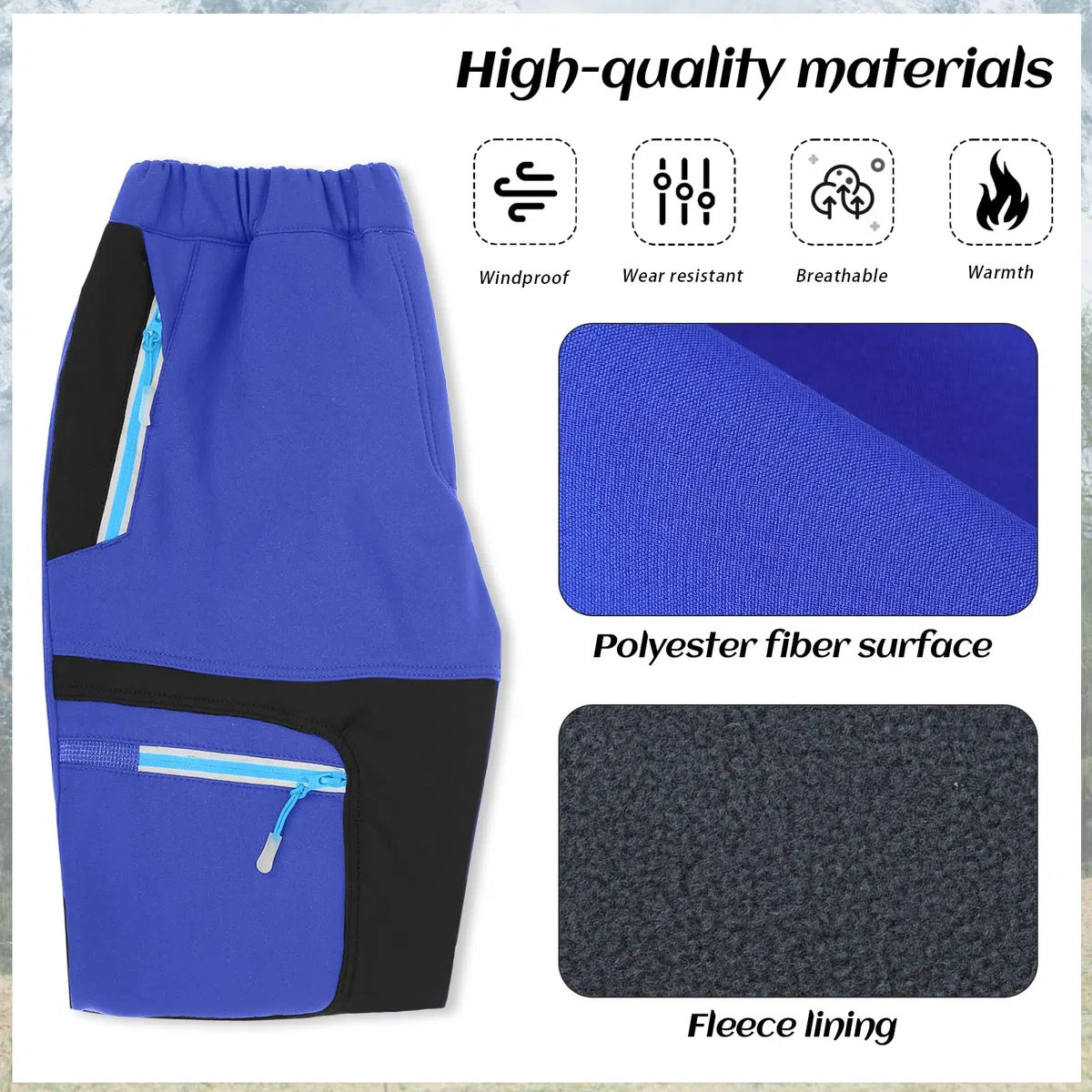 SUKUTU Pantalones Softshell para Exteriores para niños Pantalones de Senderismo para otoño e Invierno Niños y niñas para Senderismo en la Nieve cálidos y con Forro Polar