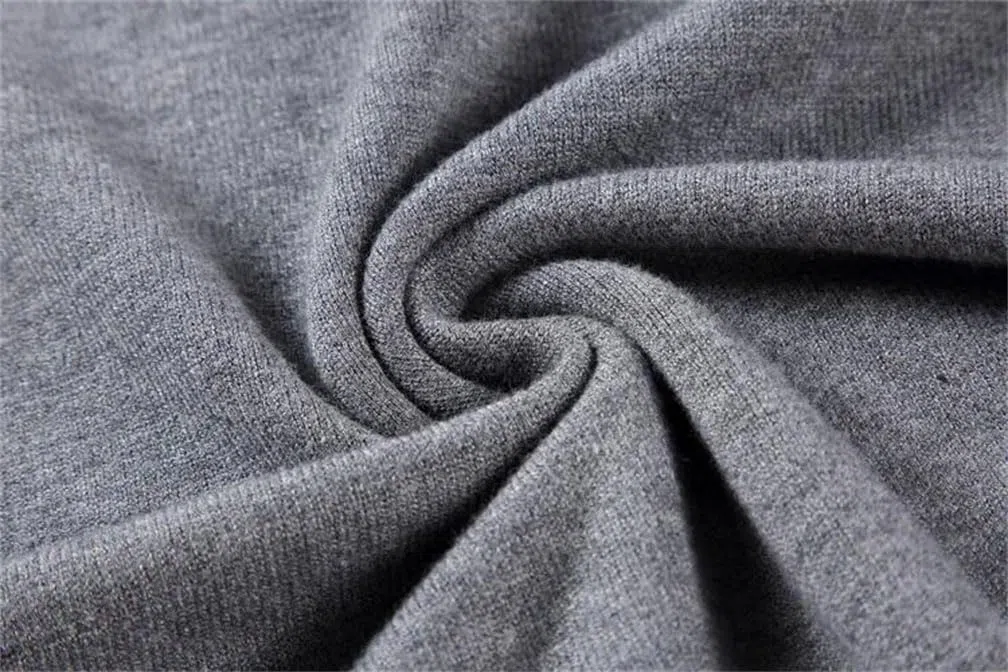 Suéter de punto casual de cuello alto para hombre, ajuste delgado, manga larga, suéter de color liso
