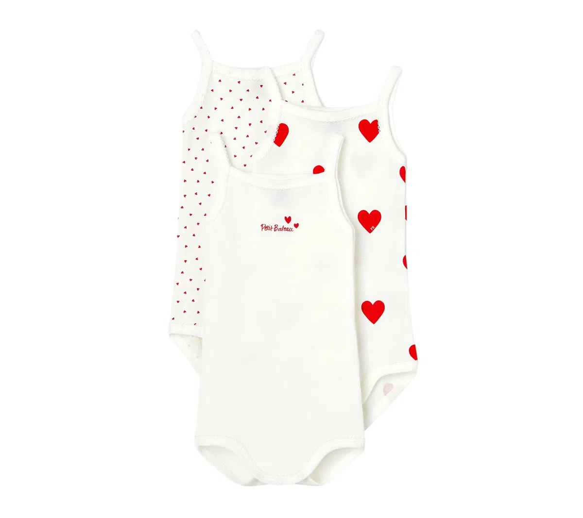 Petit Bateau A04ix Body de Tiras Bebé-Niñas (Pack de 3)