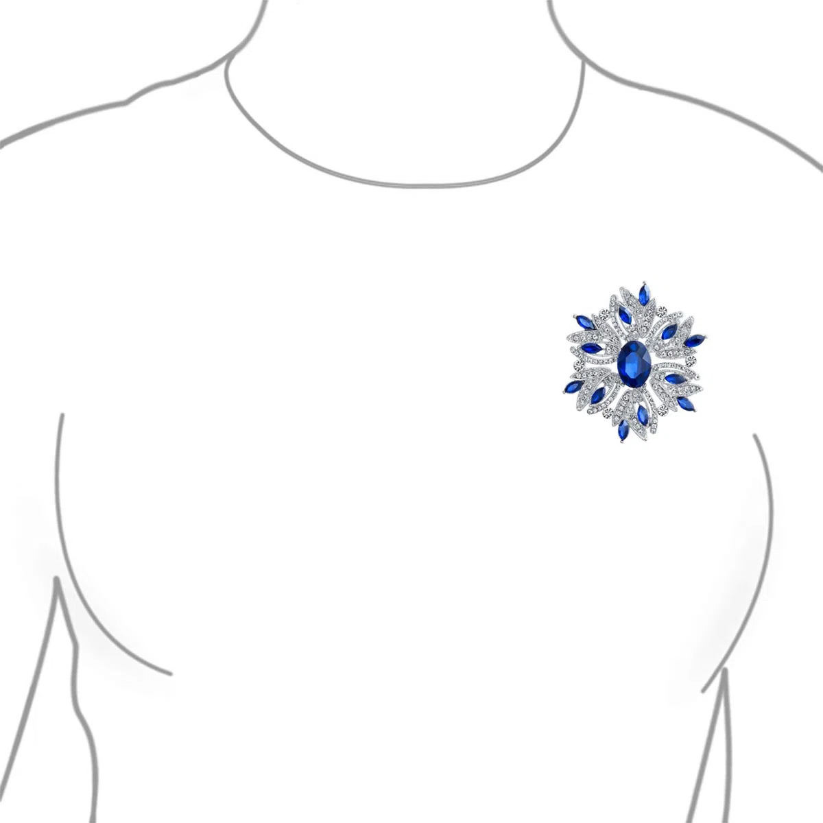Moda Grande Declaración Estilo Vintage Cristal Simulado Bufanda Flor Art Deco Broche Alfiler Para Mujer