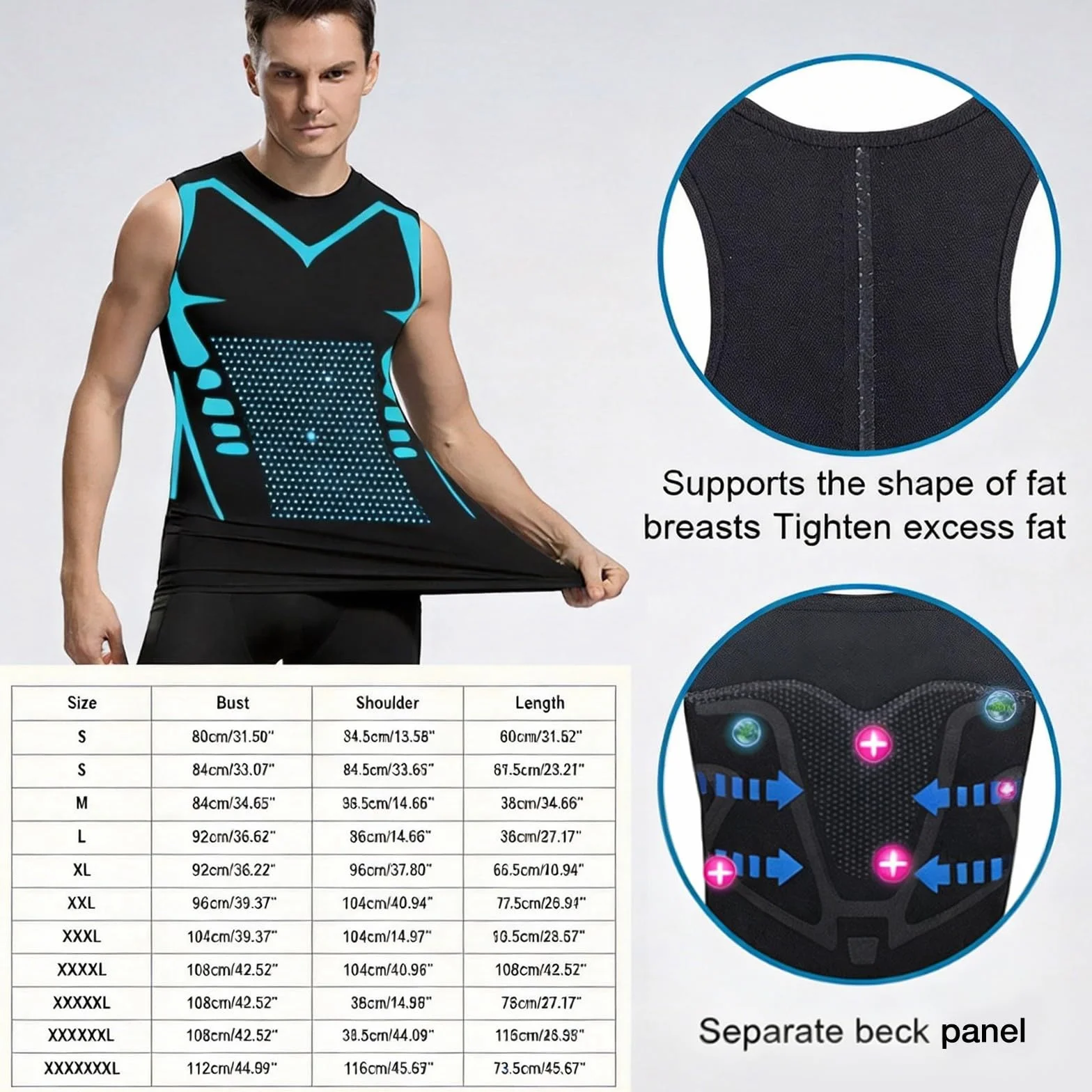 Camiseta Sin Mangas de Compresión para Hombre, Chaleco de Entrenamiento para Gym y Cross Training, Tejido Elástico Que Estiliza la Figura, Secado Rápido y Transpirable 3PC