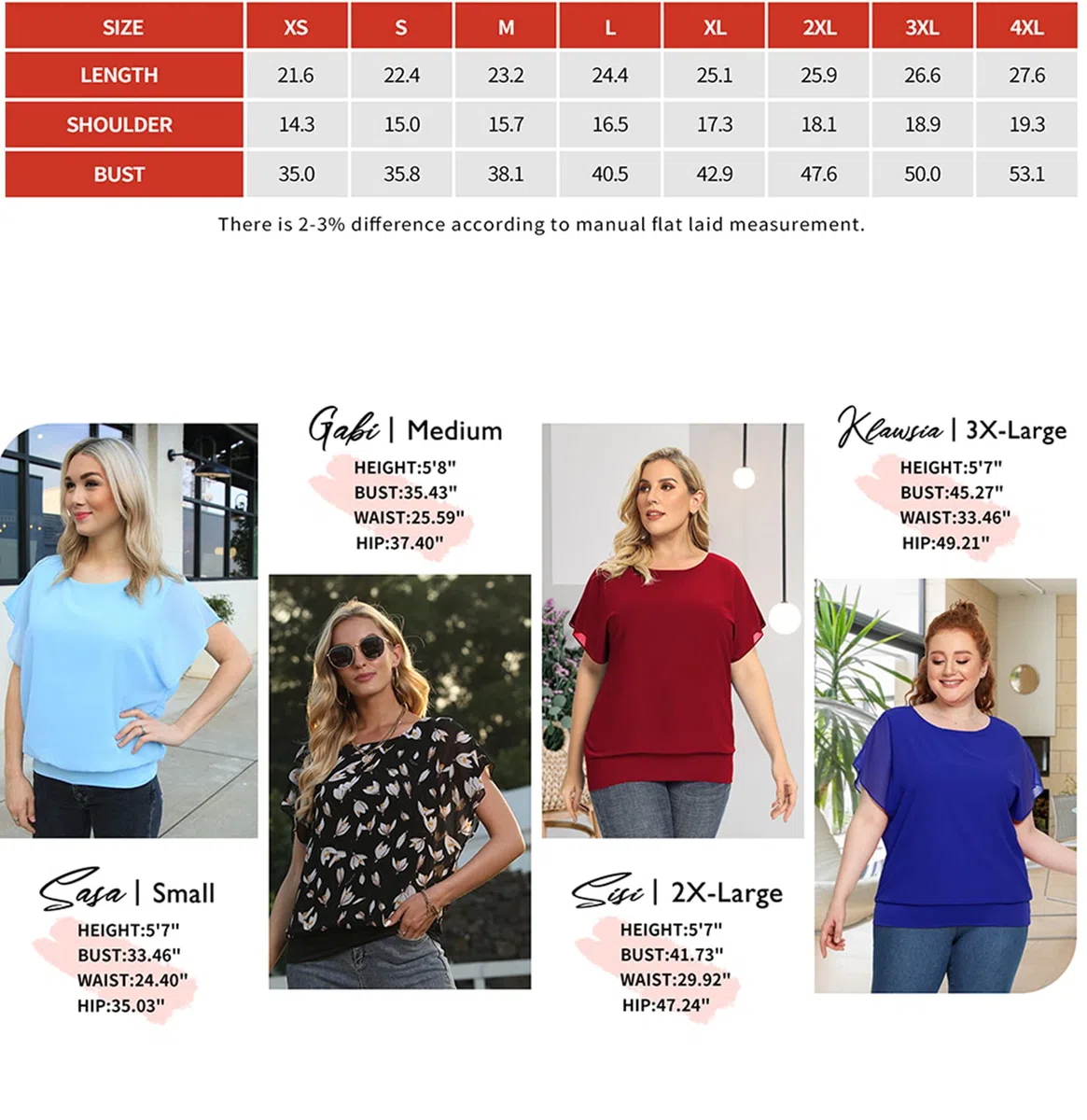 Yommay Blusas de verano para mujer, elegantes, informales, de gasa, camisetas de manga corta