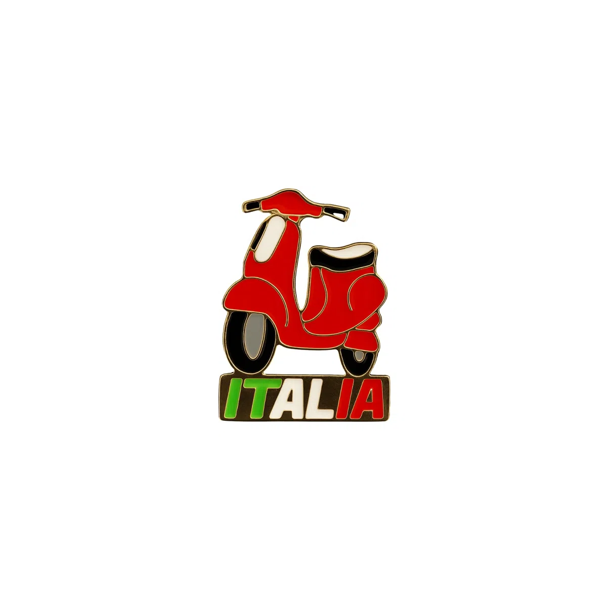 Pin de scooter Italia Tricolor – Souvenir italiano de la costa de Amalfi