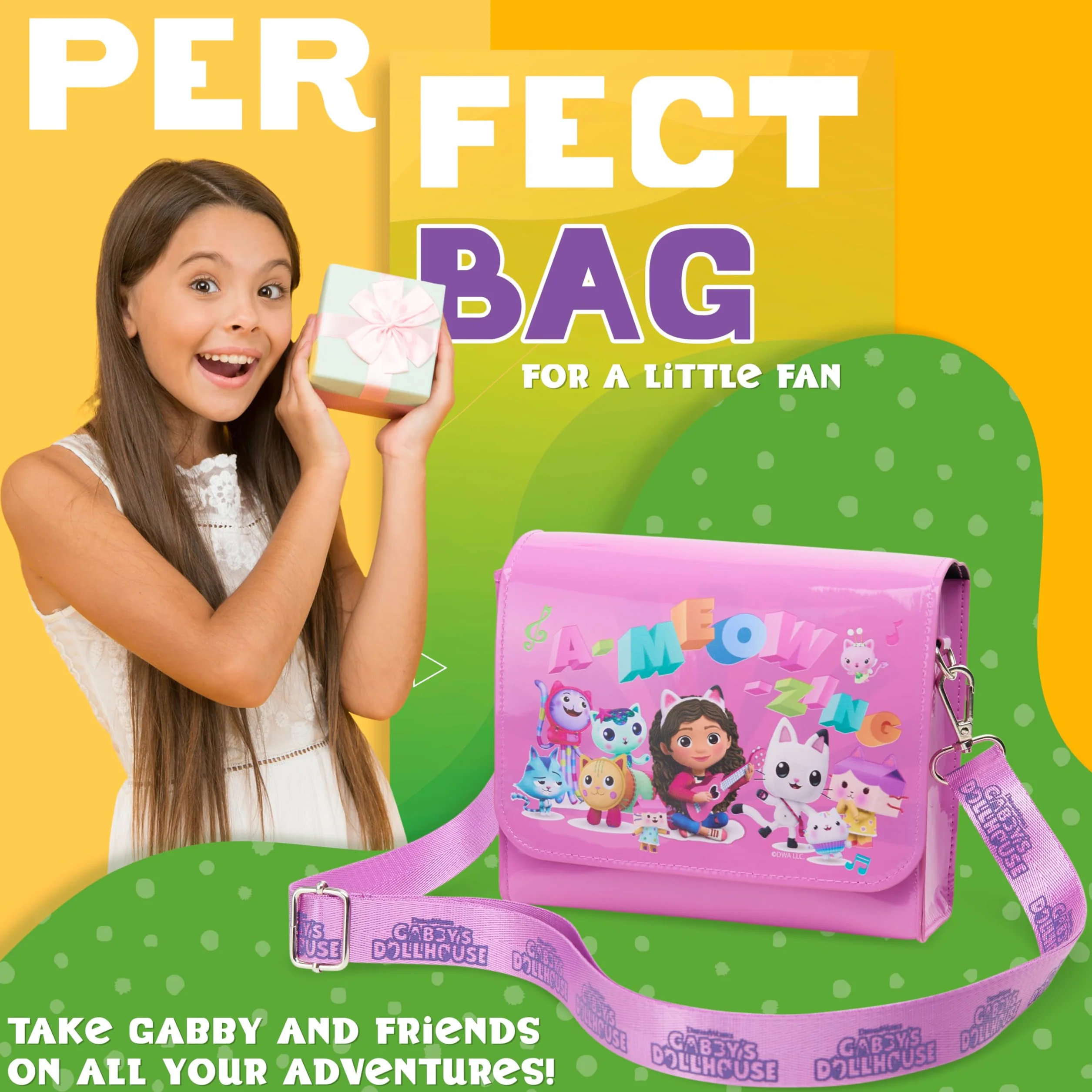 Casa de Muñecas Gabby Bolso Niña, Bolso Bandolera con Correa Ajustable - Regalos para Niñas