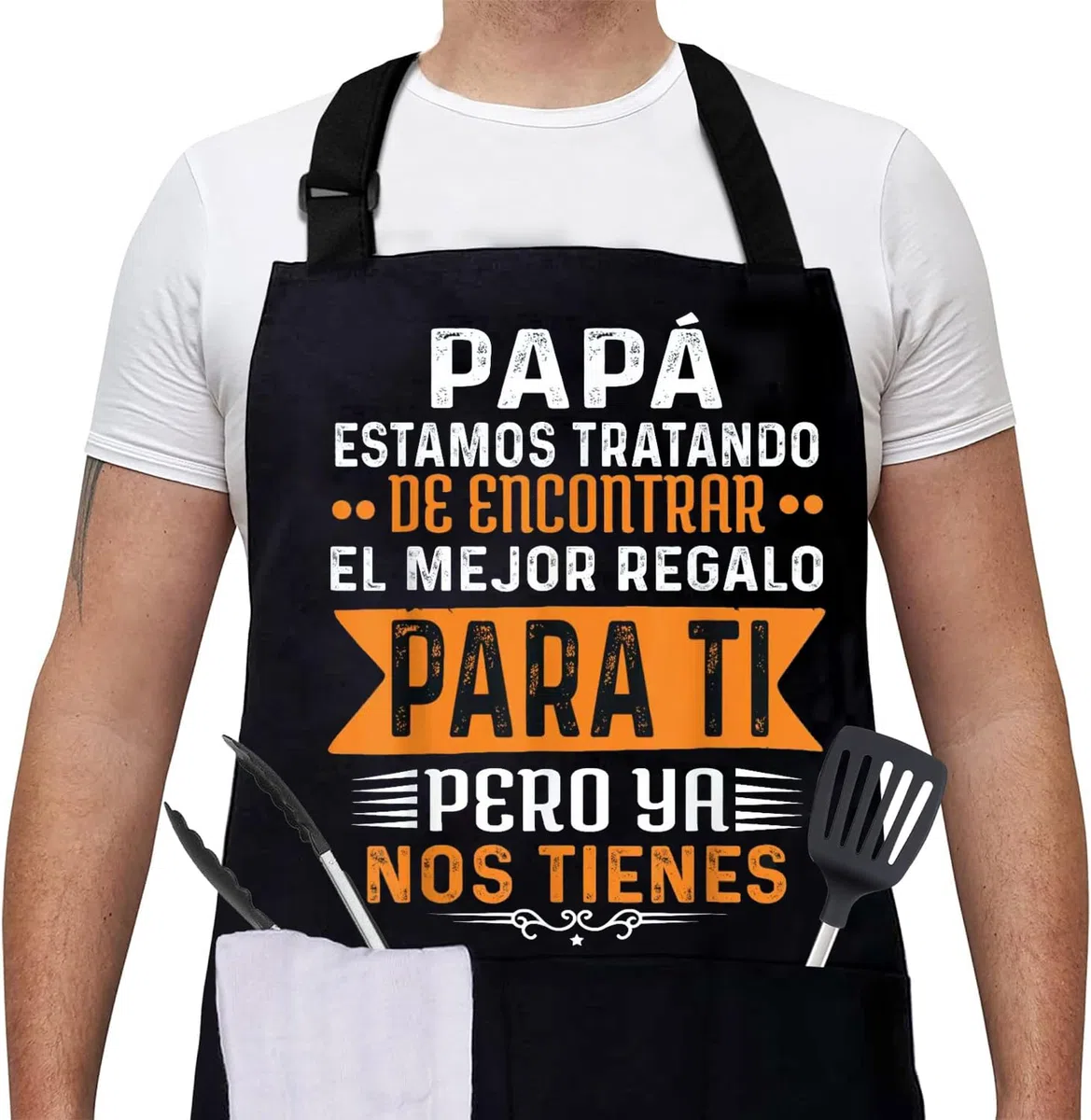 Gkmamrg Papá Delantales de Cocina - Regalo para Papá Padre- Delantal ajustable Delantales de chef para cocina, barbacoa, restaurante de jardinería, barbacoa, café Regalo Pere