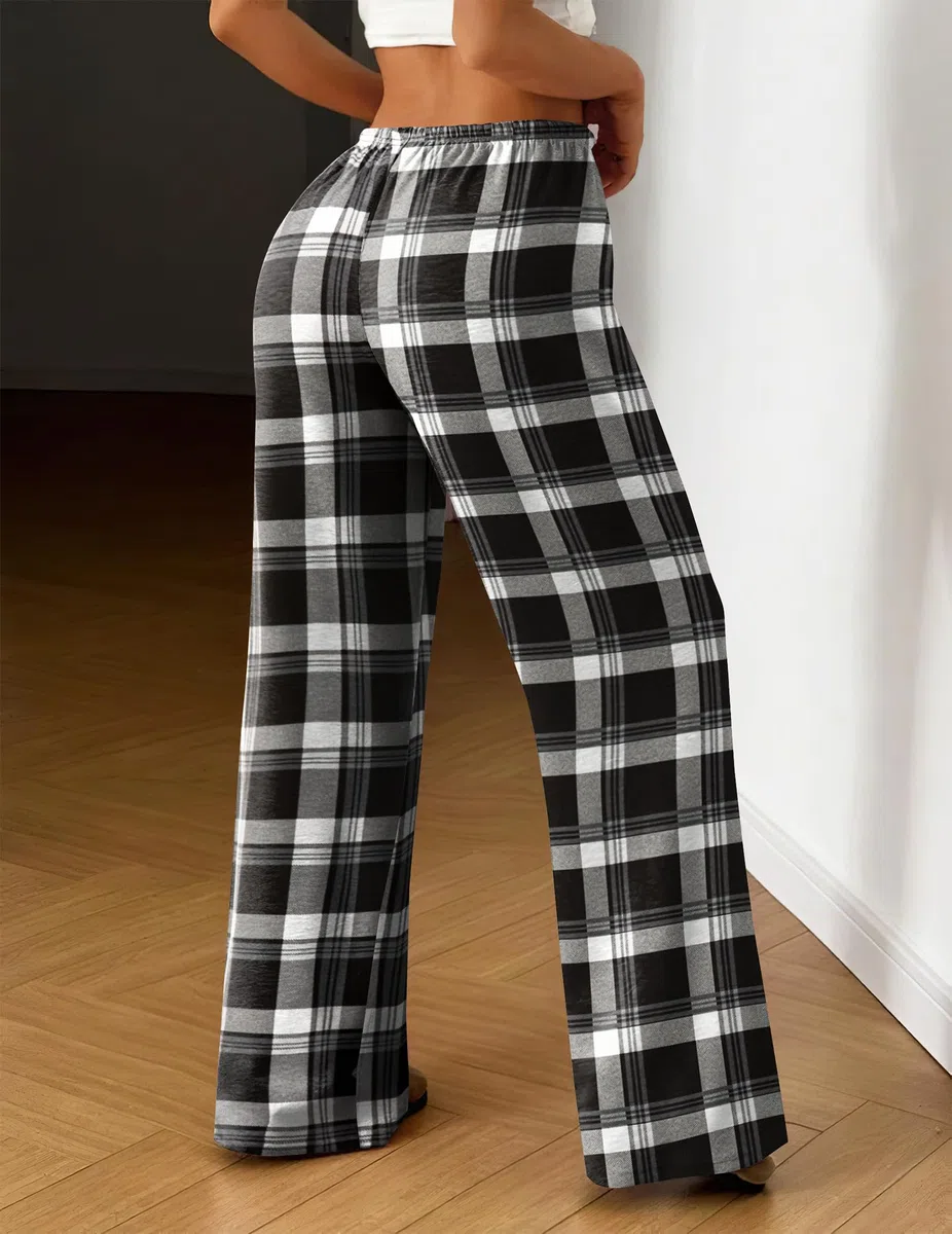Ekouaer 2 Piezas Pantalones de Pijama Mujer Pantalón Largos con Bolsillos Casuals Casa Dormir Pantalón Suave y Confortable para Yoga S-XXL