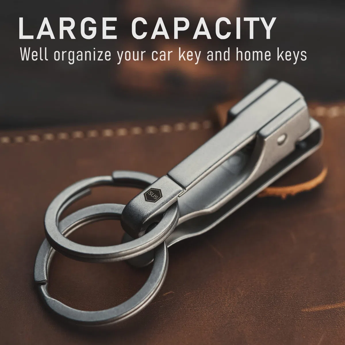 KeyUnity KS02 EDC Clip para llavero con cinturón de liberación rápida, soporte para llavero de acero inoxidable para cinturón, para pantalones, jeans, pantalones