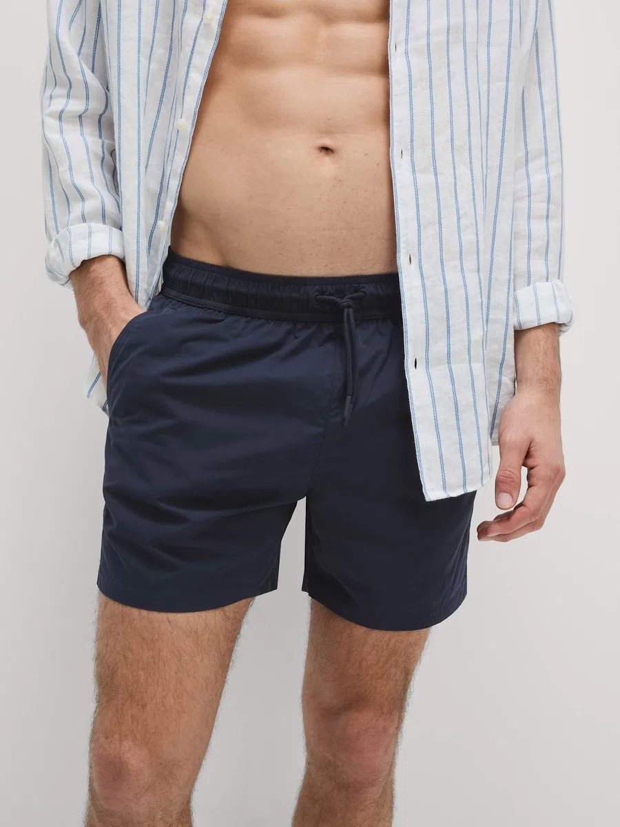 Marks & Spencer Bañador Liso de Secado Rápido para Hombre, Ajuste Normal, Cintura con Cordón, con Bolsillos