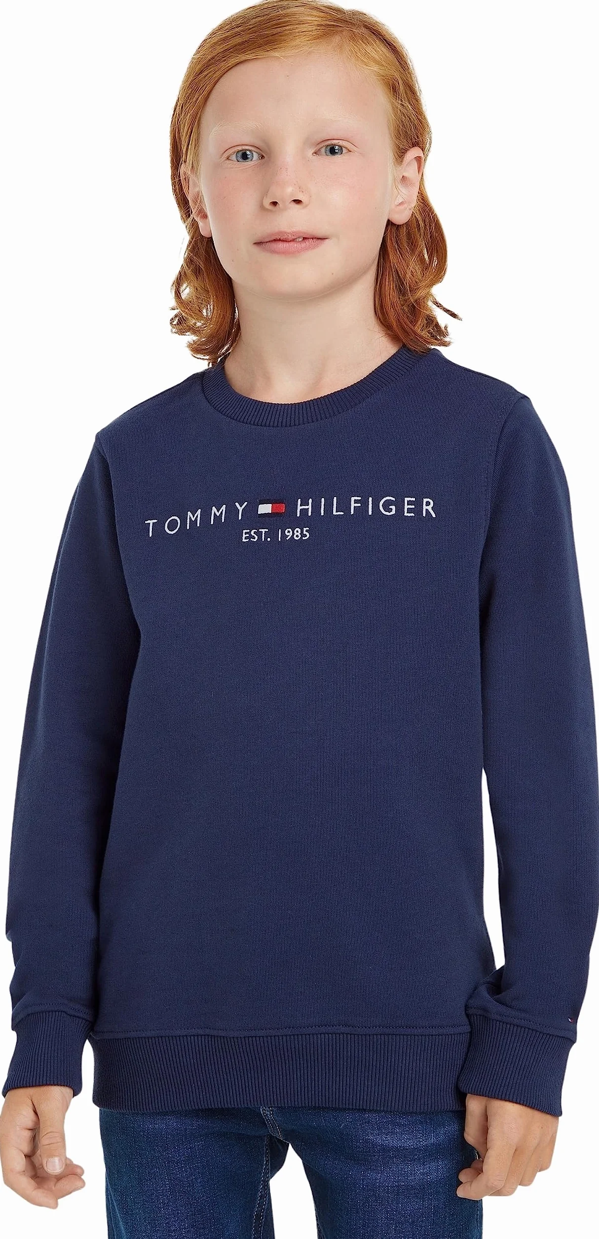 Tommy Hilfiger Sudadera Infantil Unisex Essential Sweatshirt sin Capucha