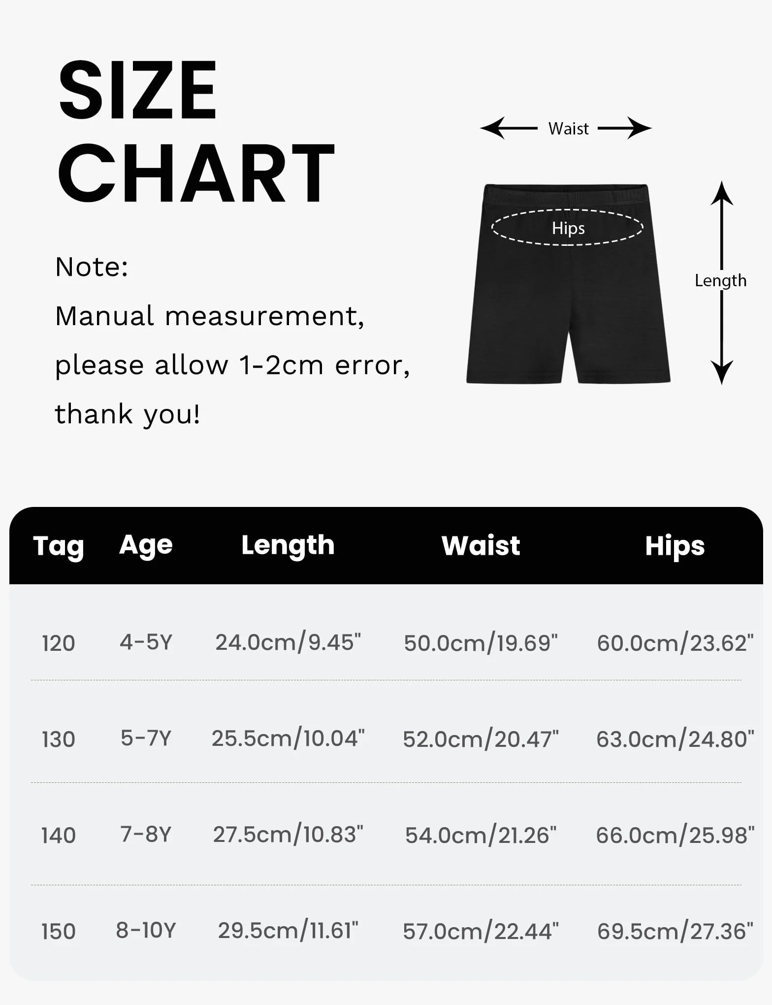Auranso Leggings Cortos Niñas Pantalón Shorts Deportiva Mallas 2-10 Años,Pack De 5