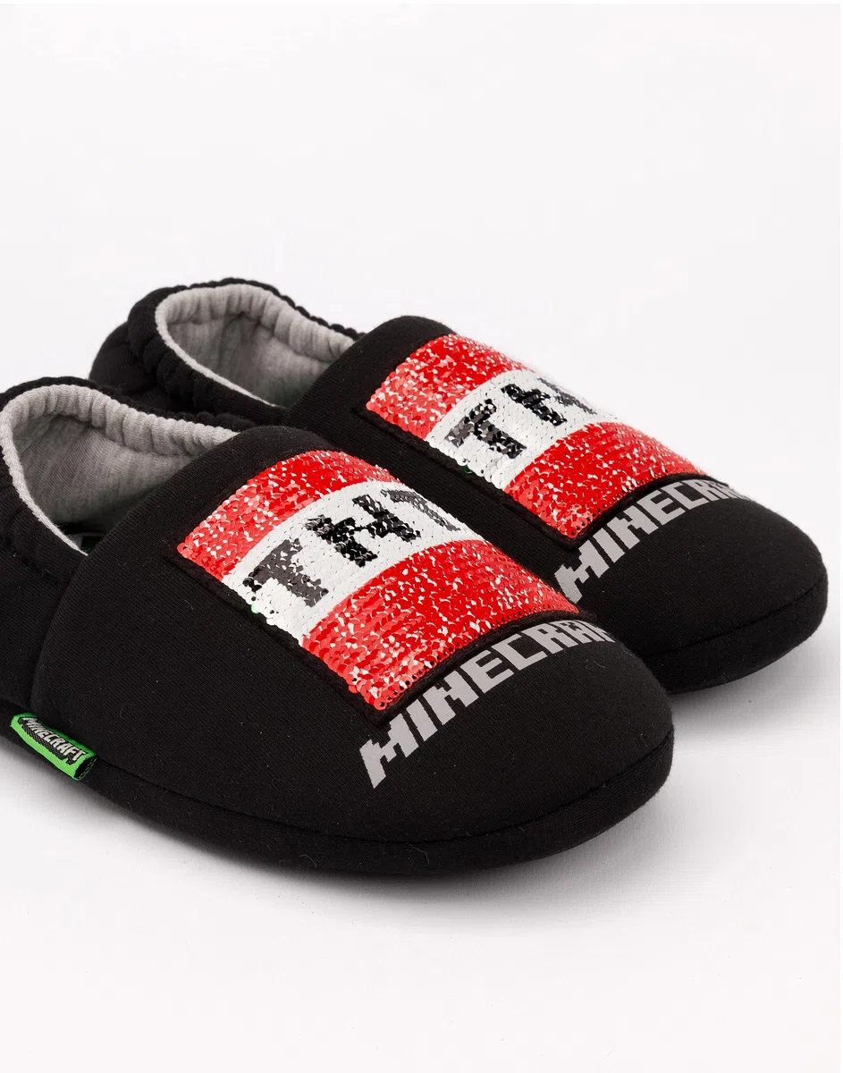 Minecraft Slippers Biños Niños Blue Creeper Vs Zombie Tnt House Zapatos