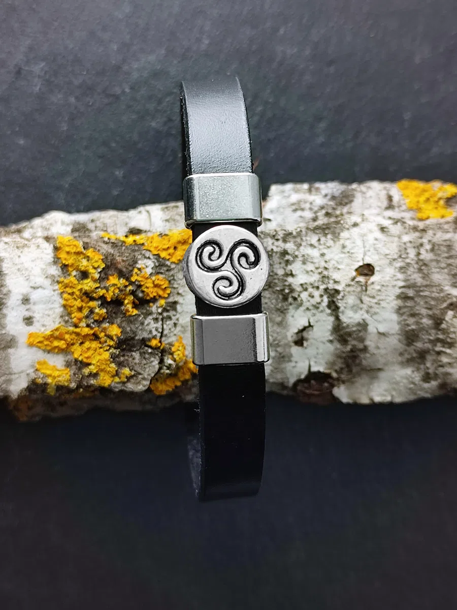 Simboliks Pulsera celta Triskel, Amuleto Trisquel regalo Druida Pulsera de protección Triqueta Tradición Celta Triskel celta amuleto celta protección celta equilibrio espiritual energía positiva