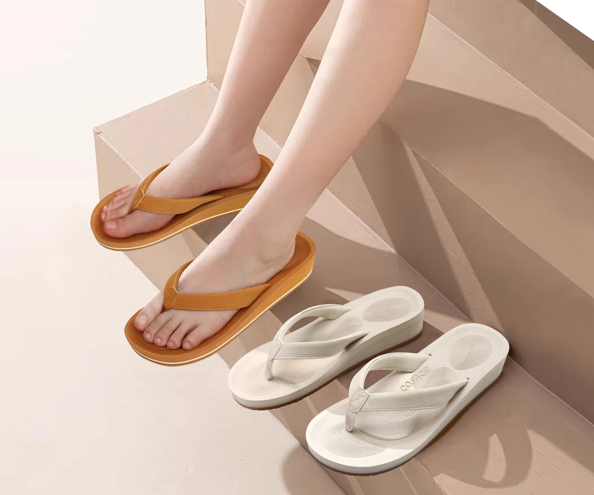 COFACE Chanclas Mujer Sandalias de Cuña para Verano Playa Piscina Interior Exterior