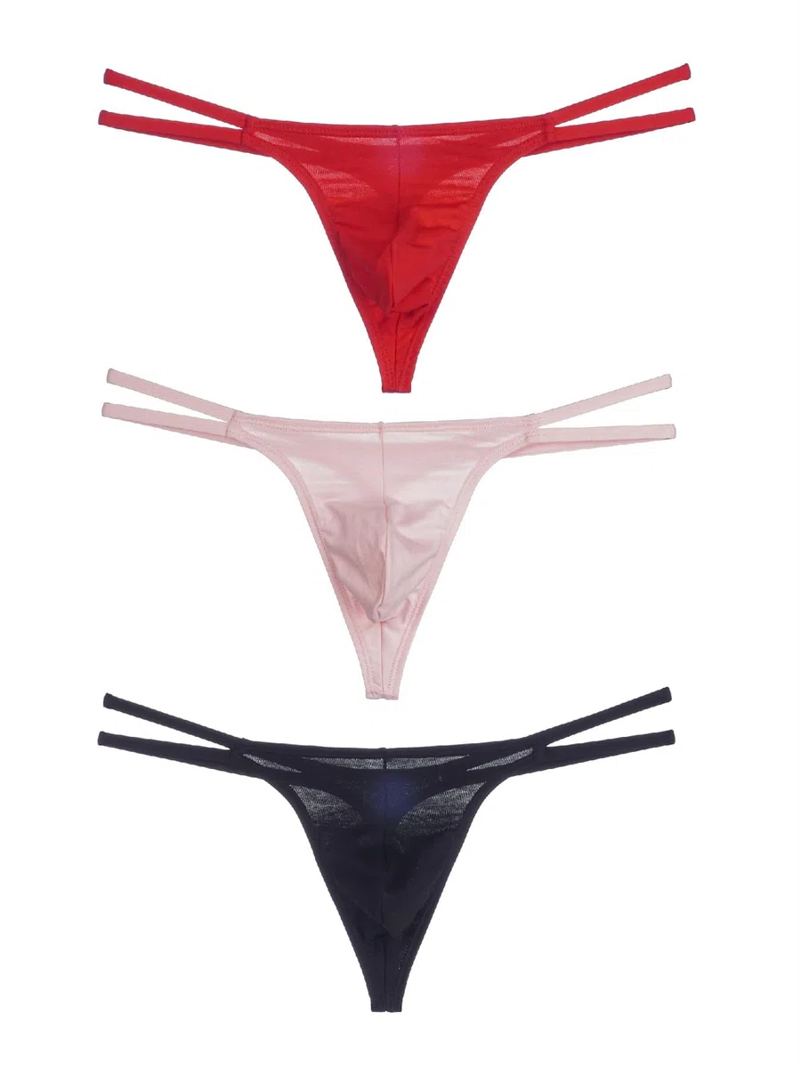 Tanga Deportiva de algodón para Hombre, Espalda en T, Sexy, clásico, Paquete de 3