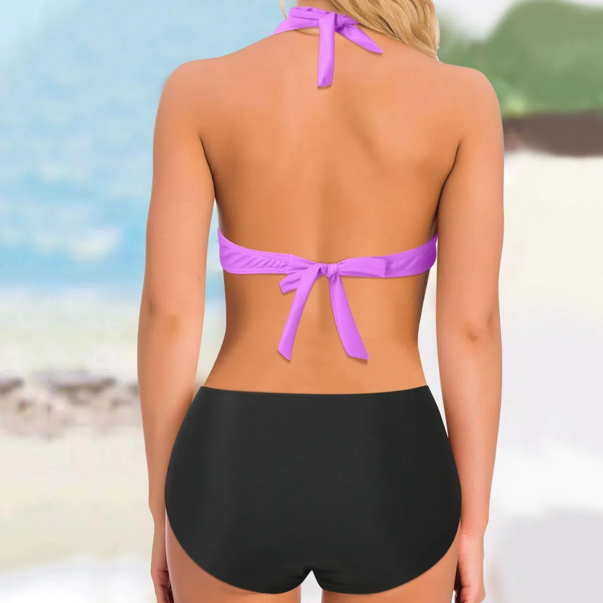 Conjuntos De Bikini for Mujer Conjunto Traje Baño Estampado con Parte Inferior for, Rojo Vino, S