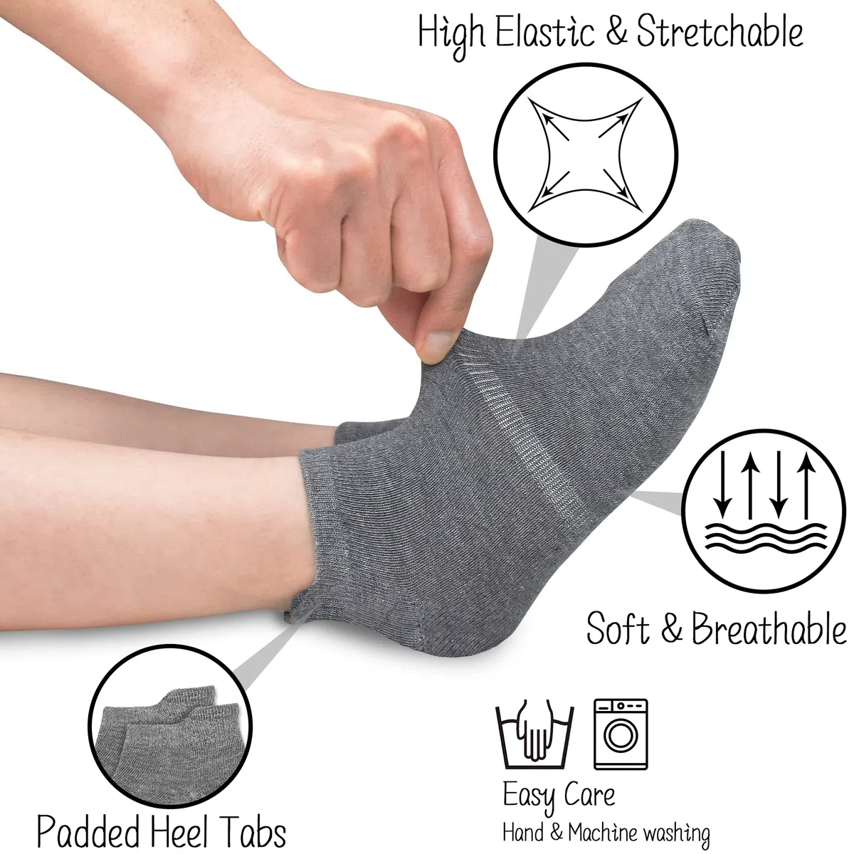 GENTABY Calcetines para niños y niñas, 25 pares, color negro, gris y blanco, talla 19-38, edad (1-14 años)