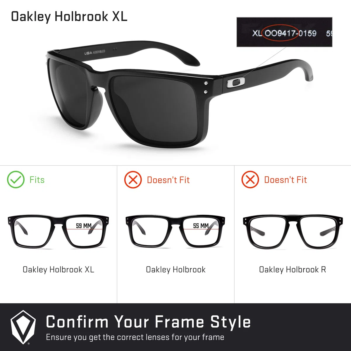 Revant Lentes de reemplazo compatibles con Oakley Holbrook XL