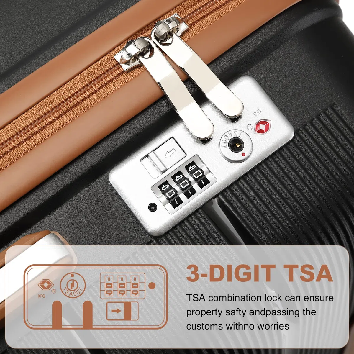 British Traveller Maleta de Viaje Grande con Material PP Maleta de Cabina Rígida Ligera con Cerradura TSA (76cm, Negro)
