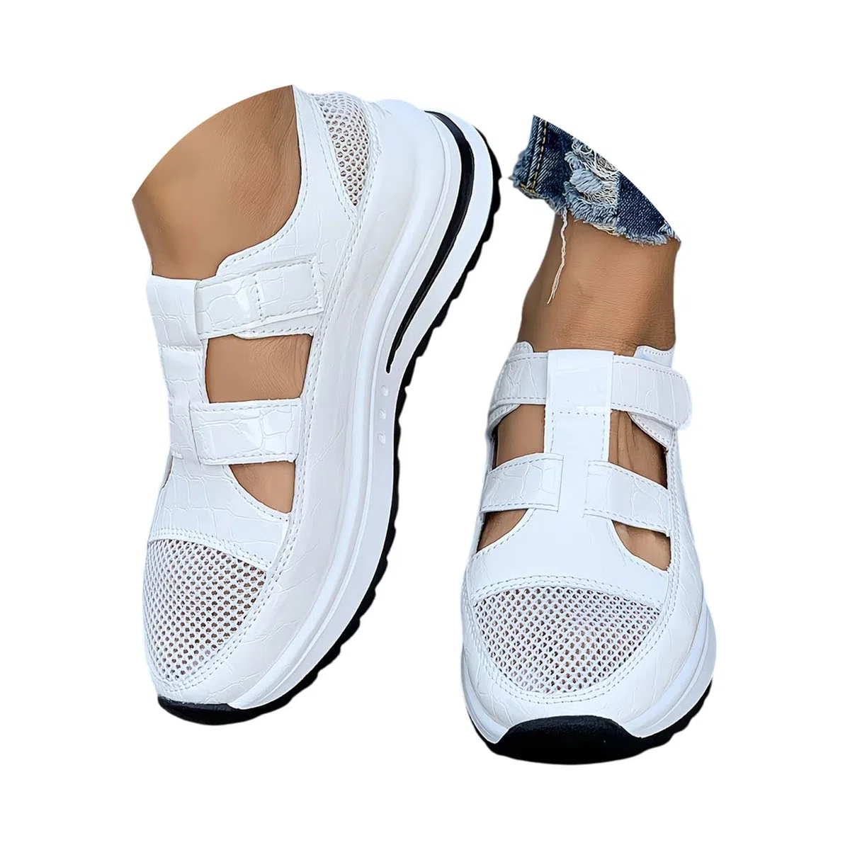 Zapatillas Confort Mujer Pie Ancho Zapatillas Blancas Zapatillas De Caminar Mujer Verano Sandalias Ortopedicas Mujeres Confort Sandalias Mujer Compensado Transpirable Deporte Senderismo Playa Danza