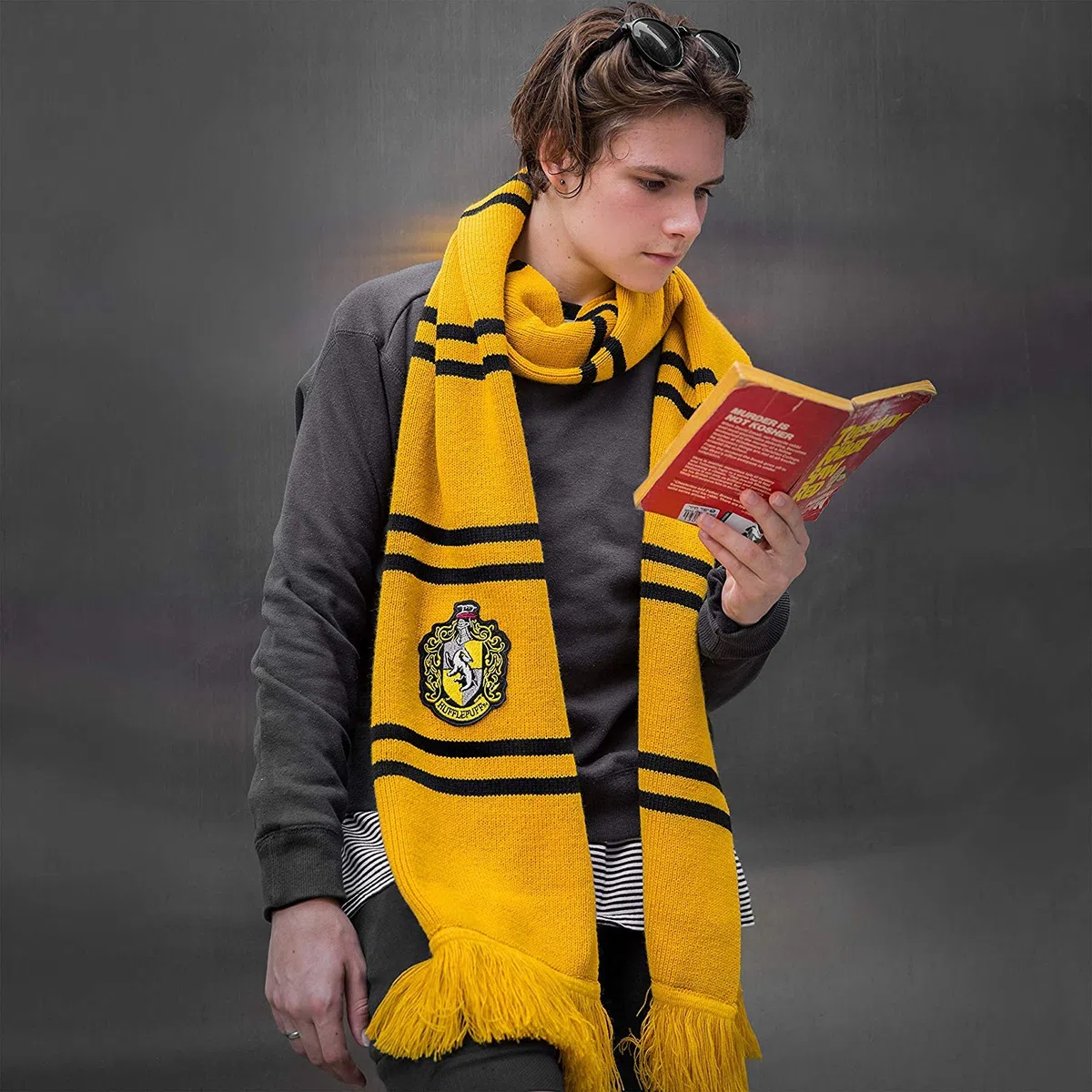 Cinereplicas - Harry Potter - Bufanda - Ultra Suave - Edición Deluxe - Licencia Oficial - Casa Hufflepuff - 250 cm - Amarillo y Negro