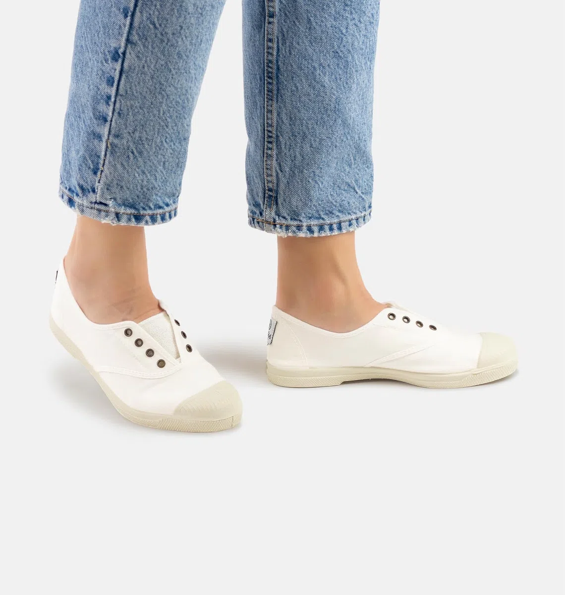 Natural World Eco - Zapatillas Mujer Casual de Algodón Orgánico - Sneakers Sostenibles con Suela de Caucho Natural - Veganas - Fabricadas en España - Blancas - Modelo 102