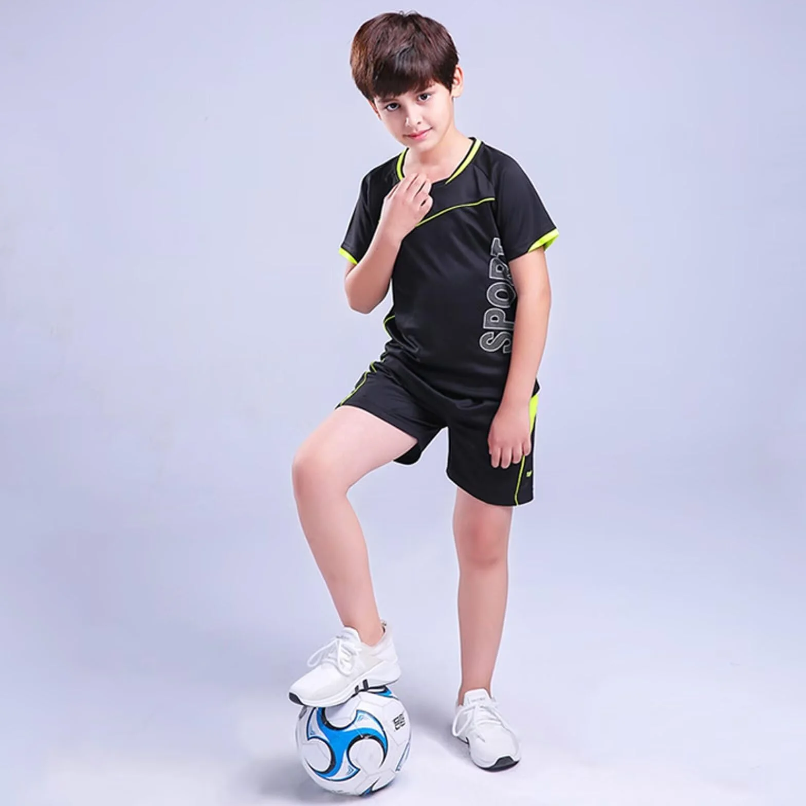 Camiseta de Fútbol Equipación Niño Conjunto para Niño Pantalones Cortos y Camisa al Aire Libre para Niños
