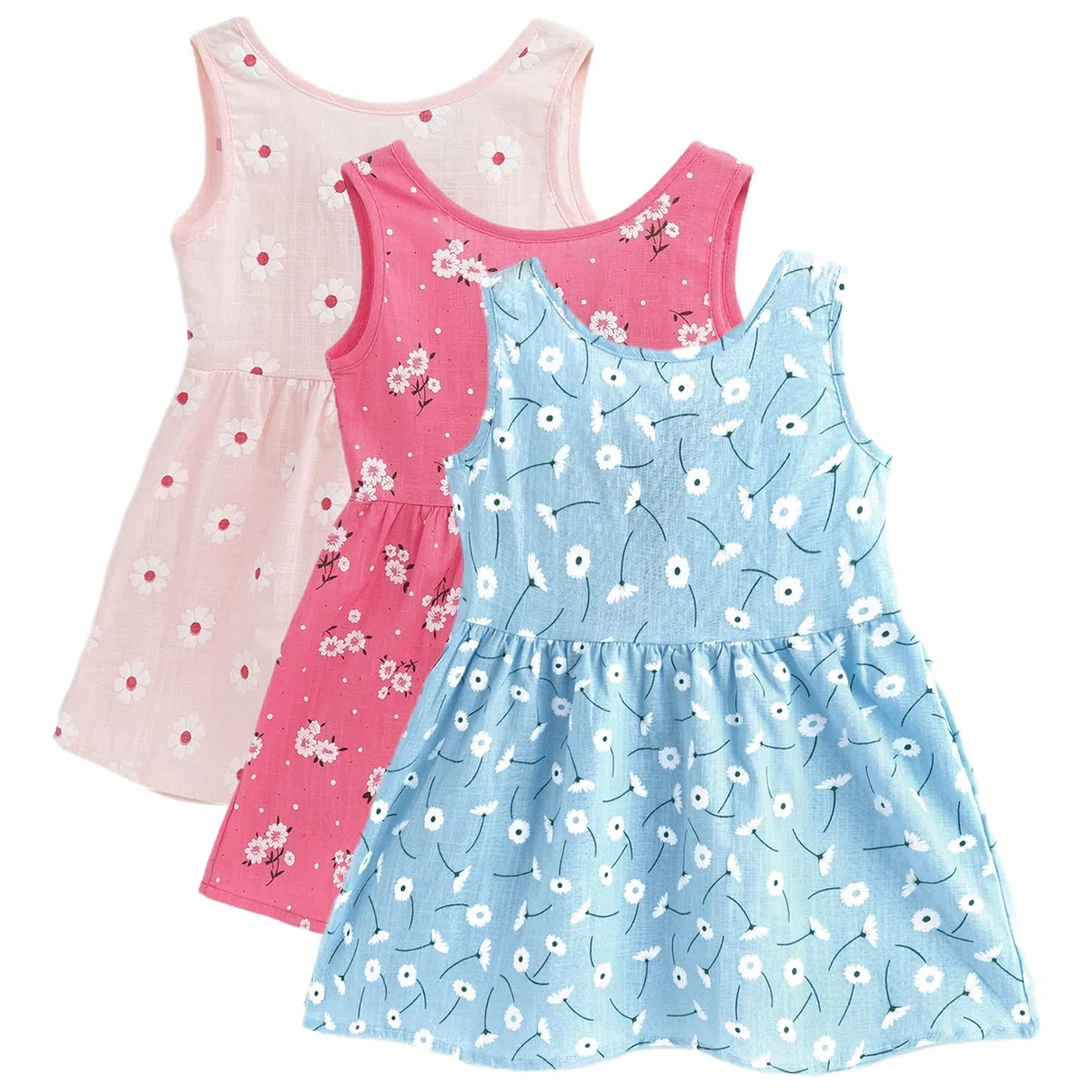 amropi Bebé Niñas Margarita Vestido Algodón Manga con Volantes Casual Verano de Vestido 0-5 años