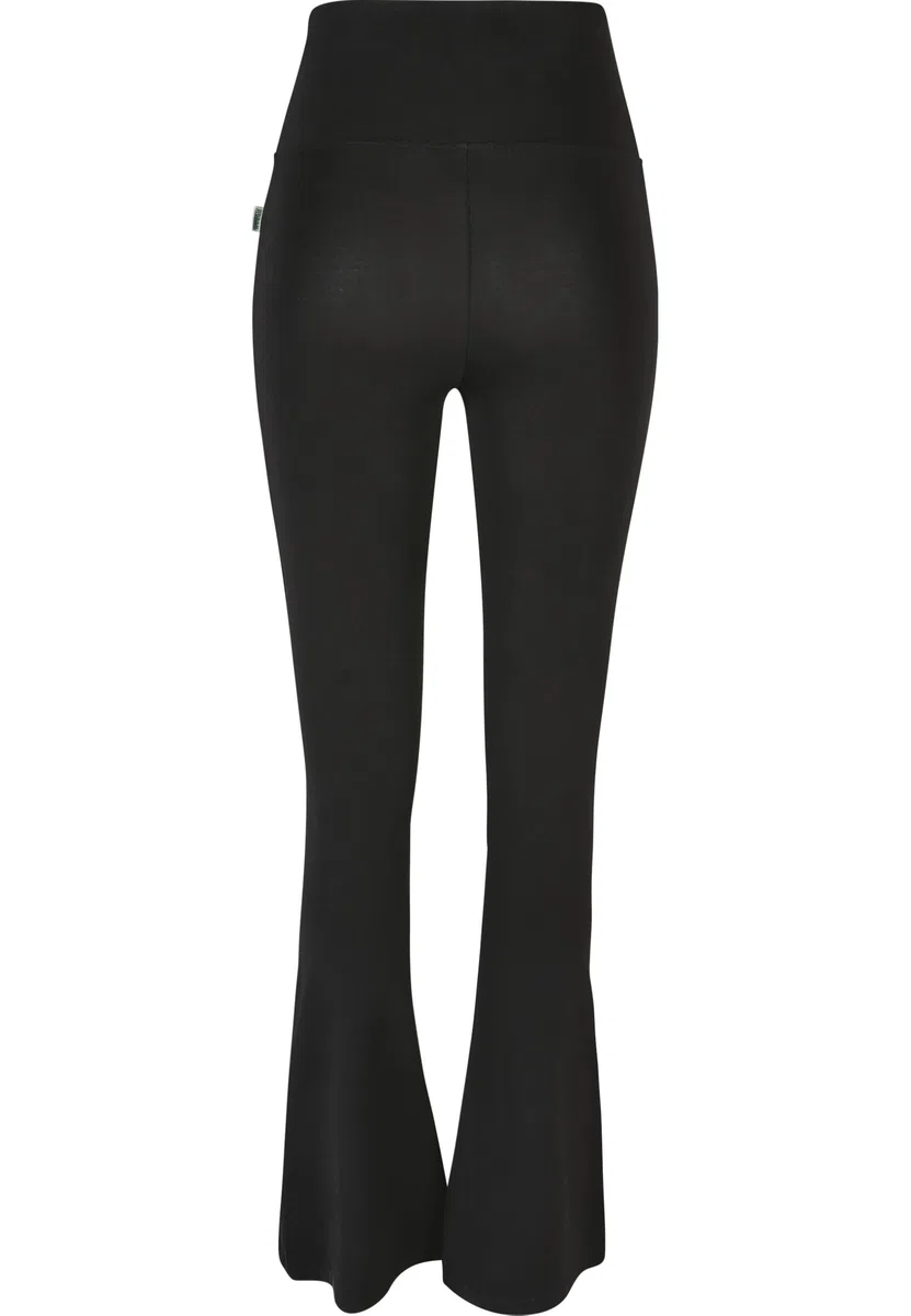 Urban Classics Ladies Organic Stretch Jersey Bootcut Leggings Mujer Leggins Negro