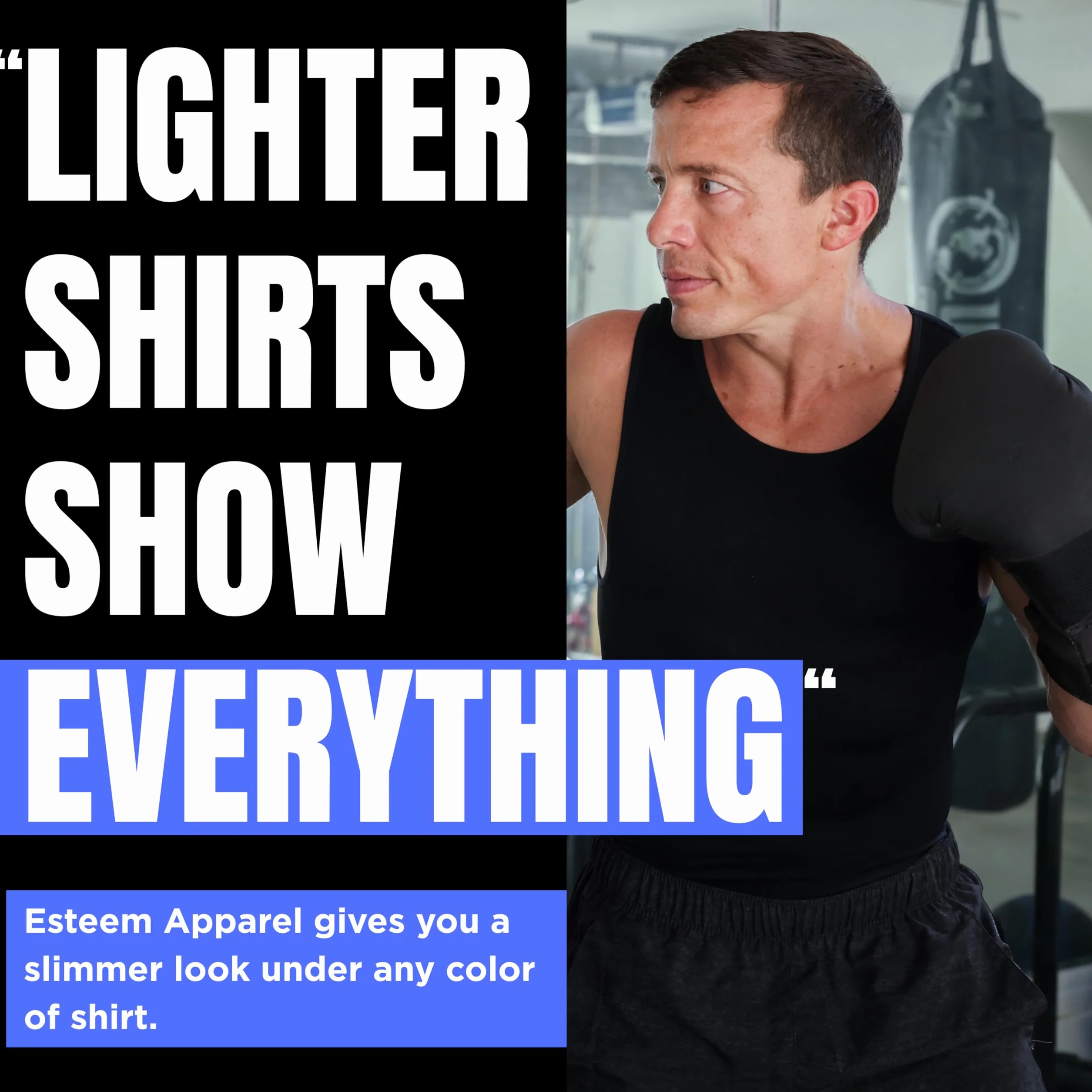 Esteem Apparel EliteSlim Camiseta de compresión para Hombre, Camiseta Interior Reductora para ginecomastia, Faja Moldeadora para Pecho y Abdomen